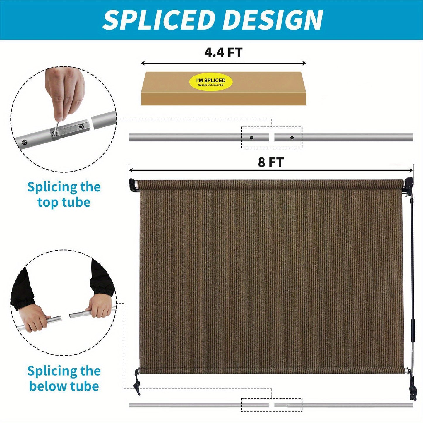 Cordless Outdoor Roller Shades for Privacy and UV Protection