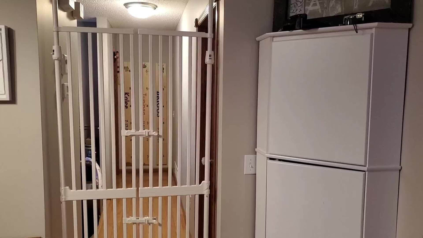 Extra Tall Cat Gate with Auto Close Double Pet Door