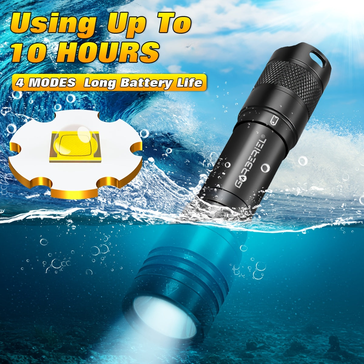 Super Bright Scuba Diving Flashlight 5000 Lumens Rechargeable 2 Pack
