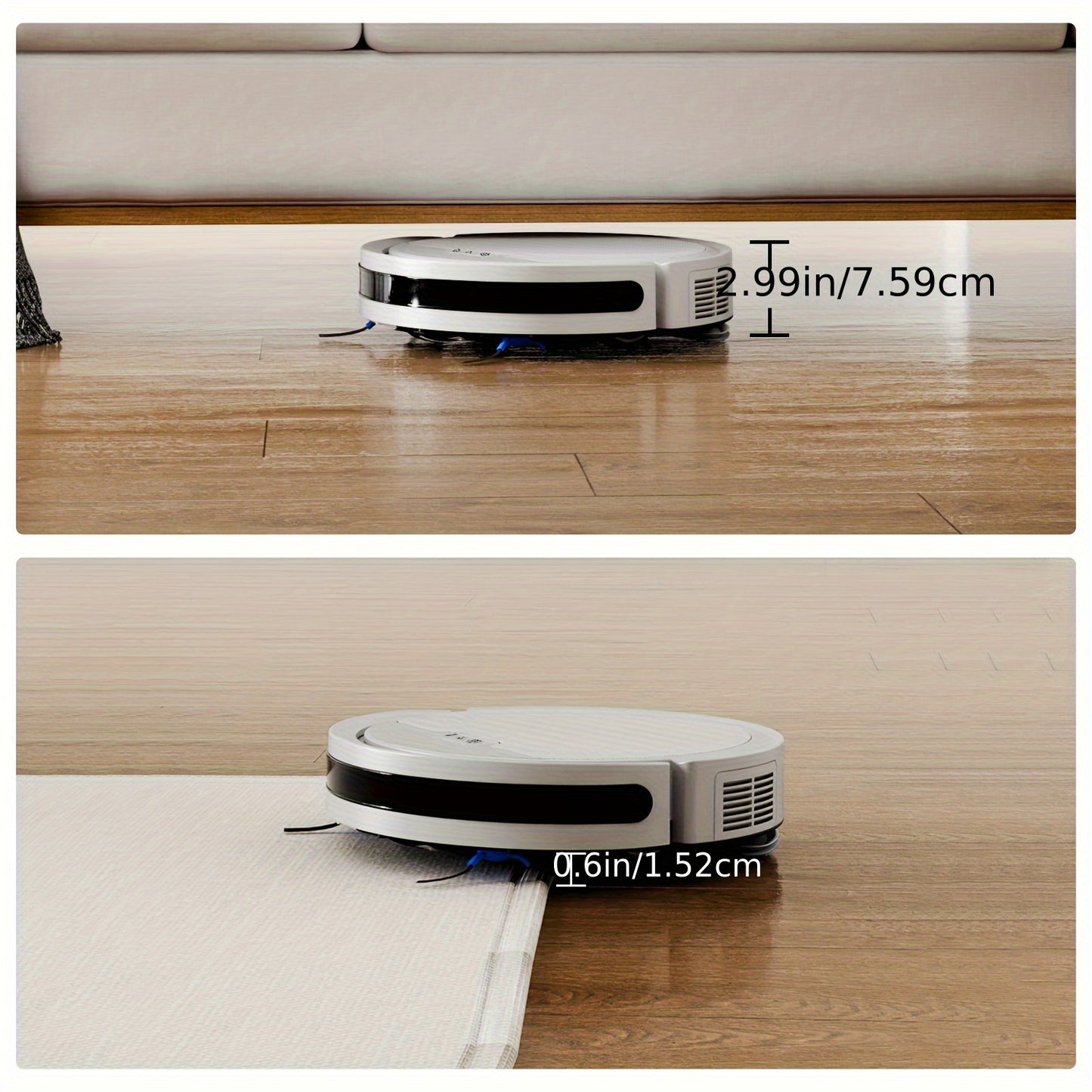 Robotic Vacuum With Mop Combo 5000Pa Suction Smart App