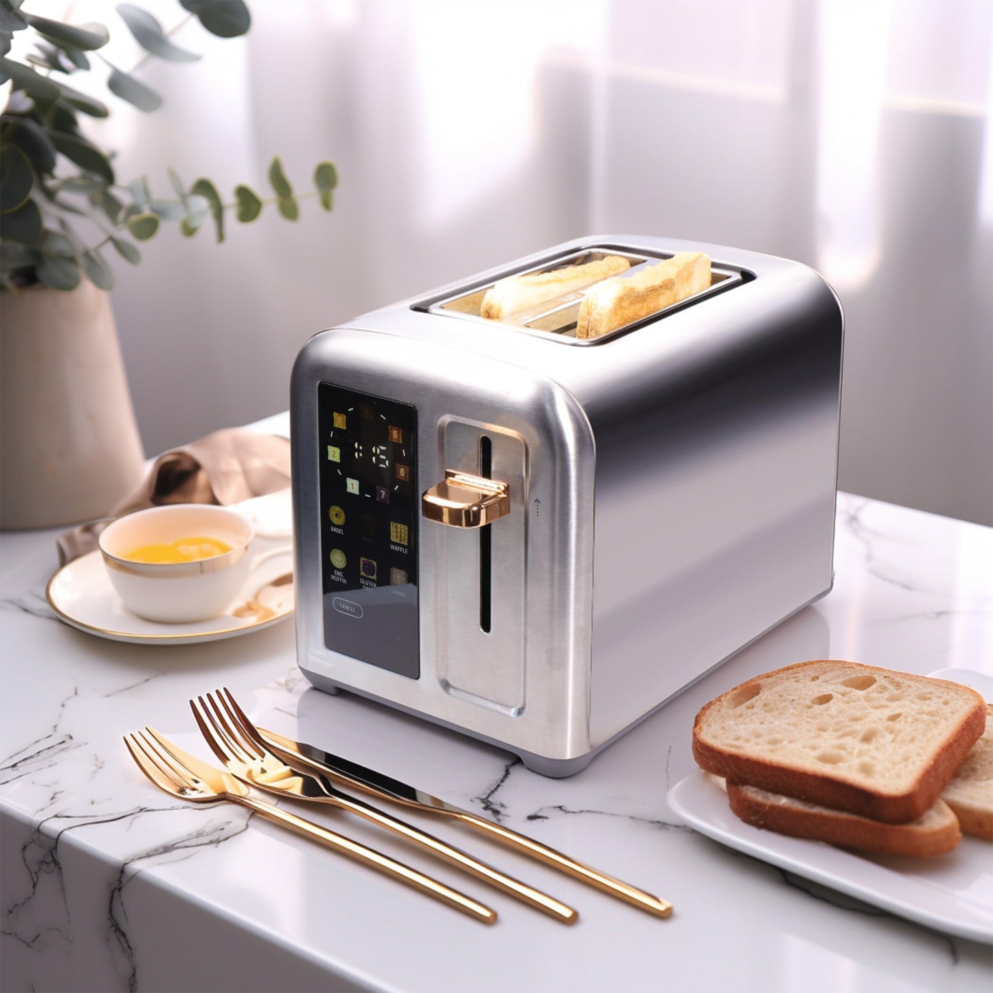 Touch Screen Stainless Steel Smart Toaster For Bagels
