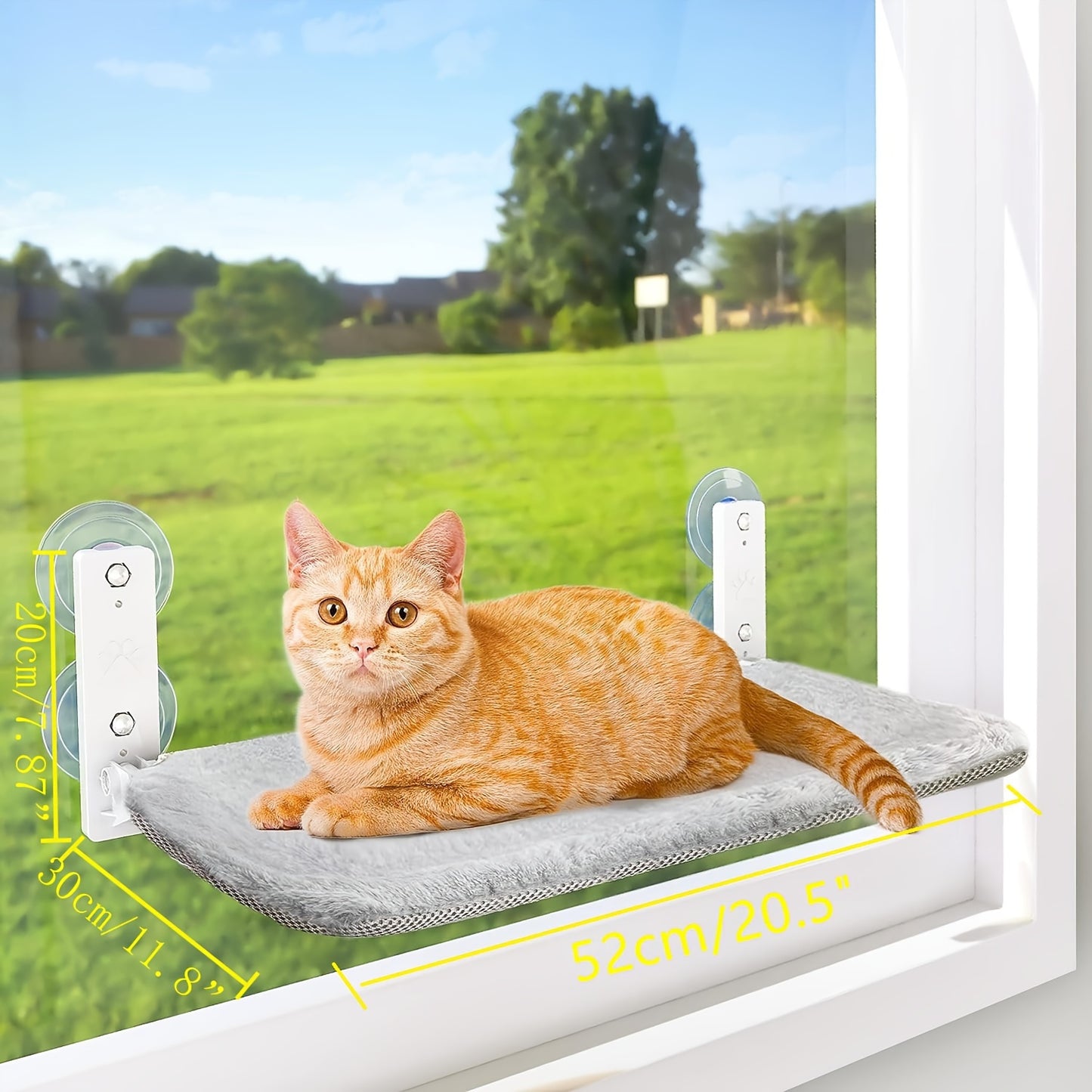 Foldable Cat Window Perch With Iron Frame And Suction Cups