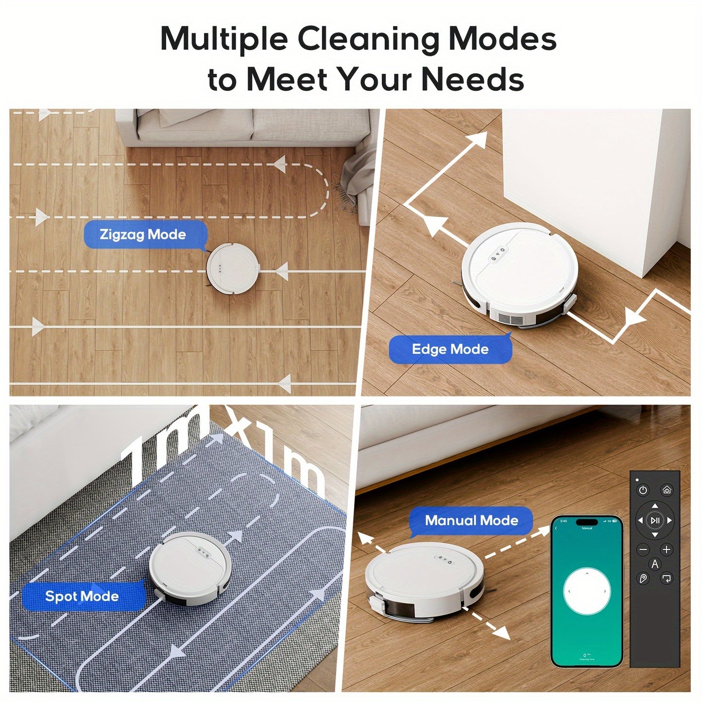 Robotic Vacuum With Mop Combo 5000Pa Suction Smart App