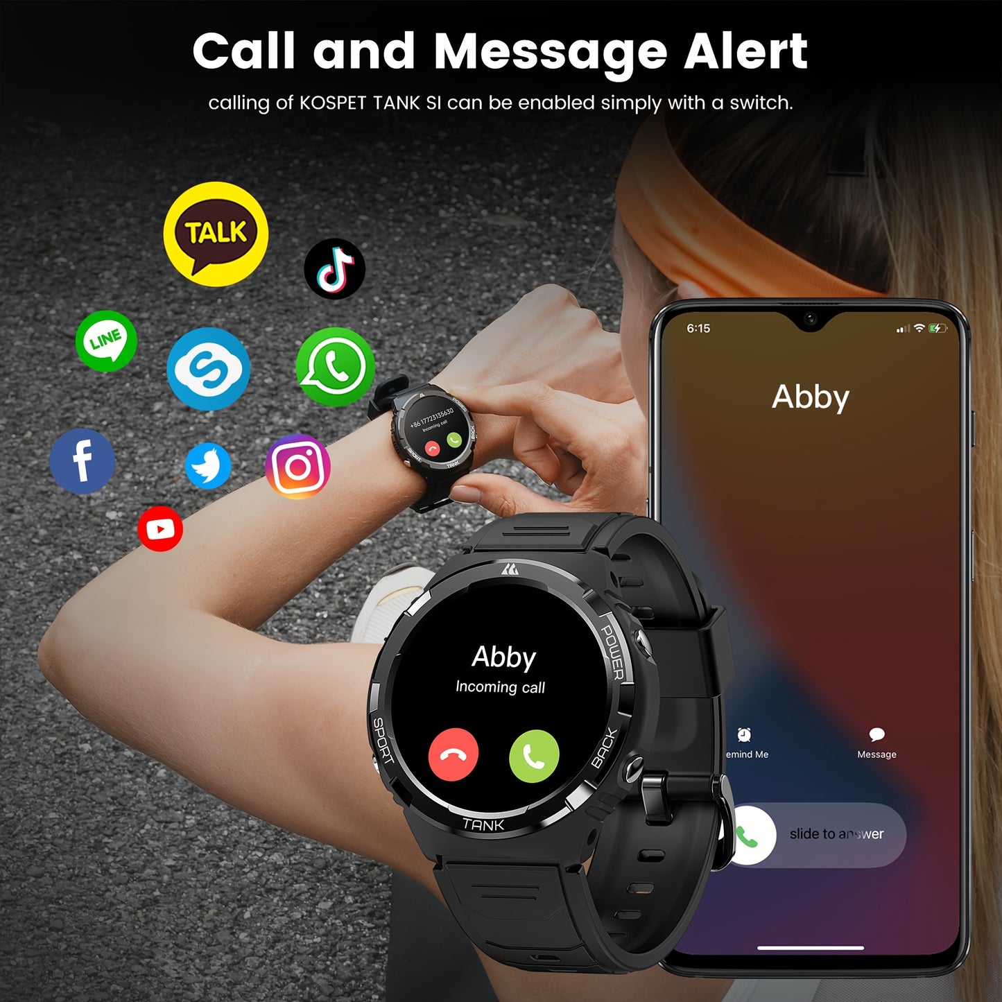 KOSPET TANK S1 Smartwatch with GPS and 5ATM Water Resistance