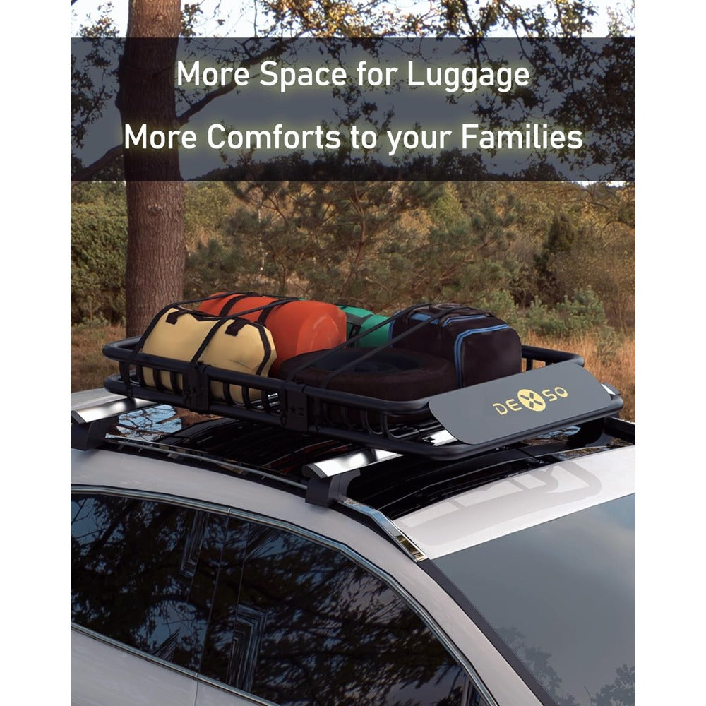 Universal Roof Rack Cargo Basket With 200 Lb Capacity