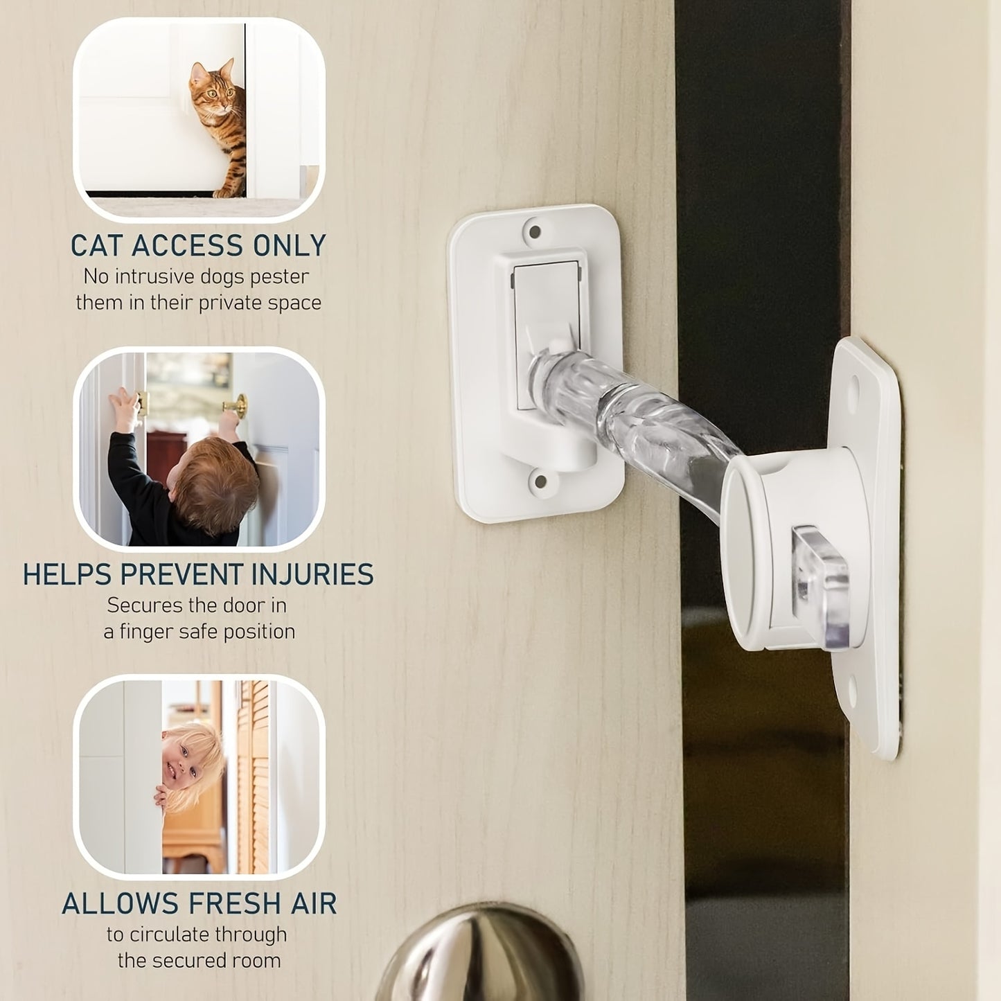 Adjustable Cat Door Latch And Stopper For Outdoor Use