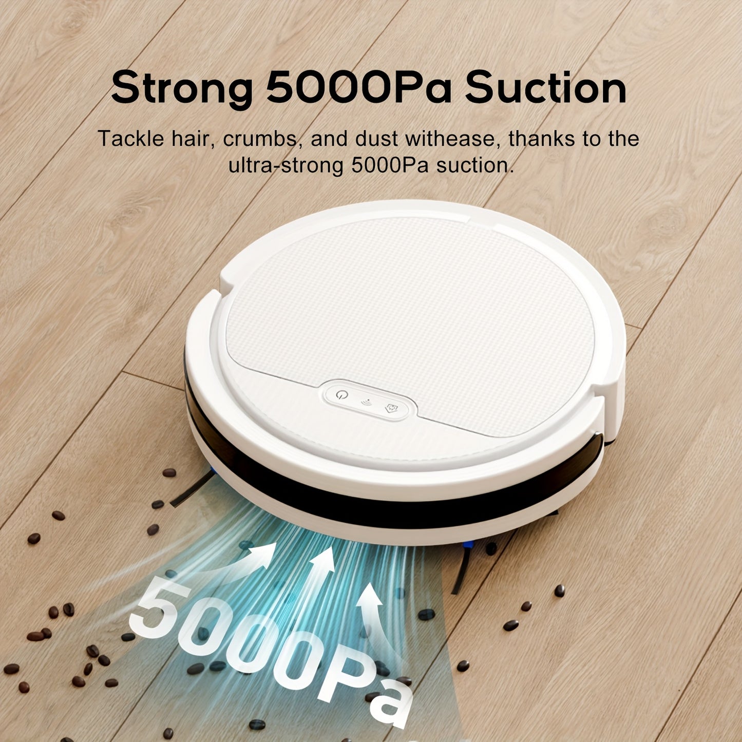Robotic Vacuum With Mop Combo 5000Pa Suction Smart App