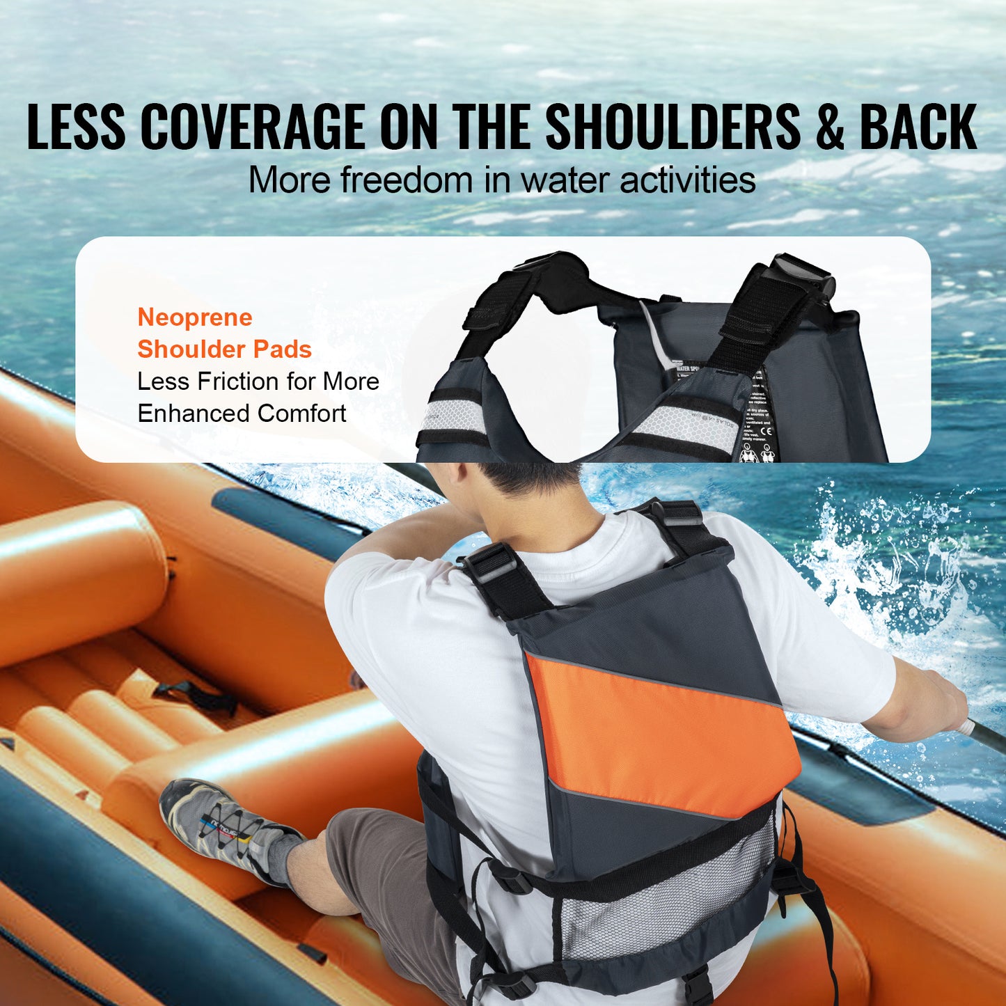 Vevor Watersports Life Vest PFD 80N Buoyancy Jacket