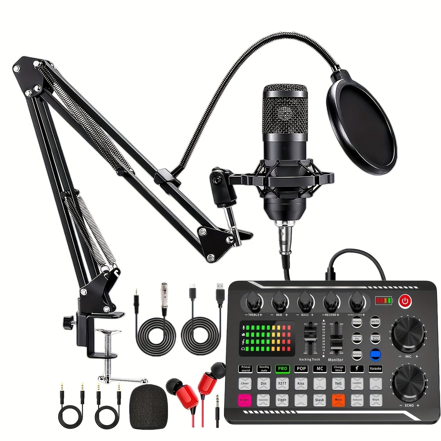 V8s Podcast Bundle With Wired Microphone And Live Sound Card