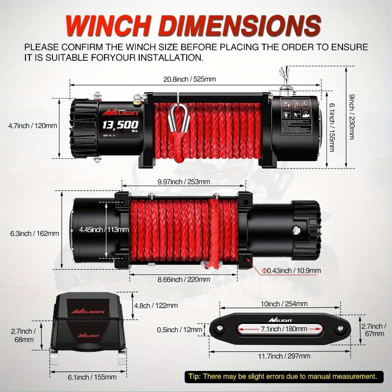 Nilight 13500 Lb Electric Winch For ATV Truck Offroad