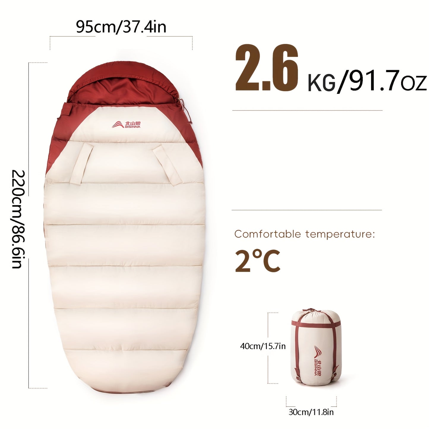 BISINNA All-Season Portable Camping Sleeping Bag for Outdoor Adventures