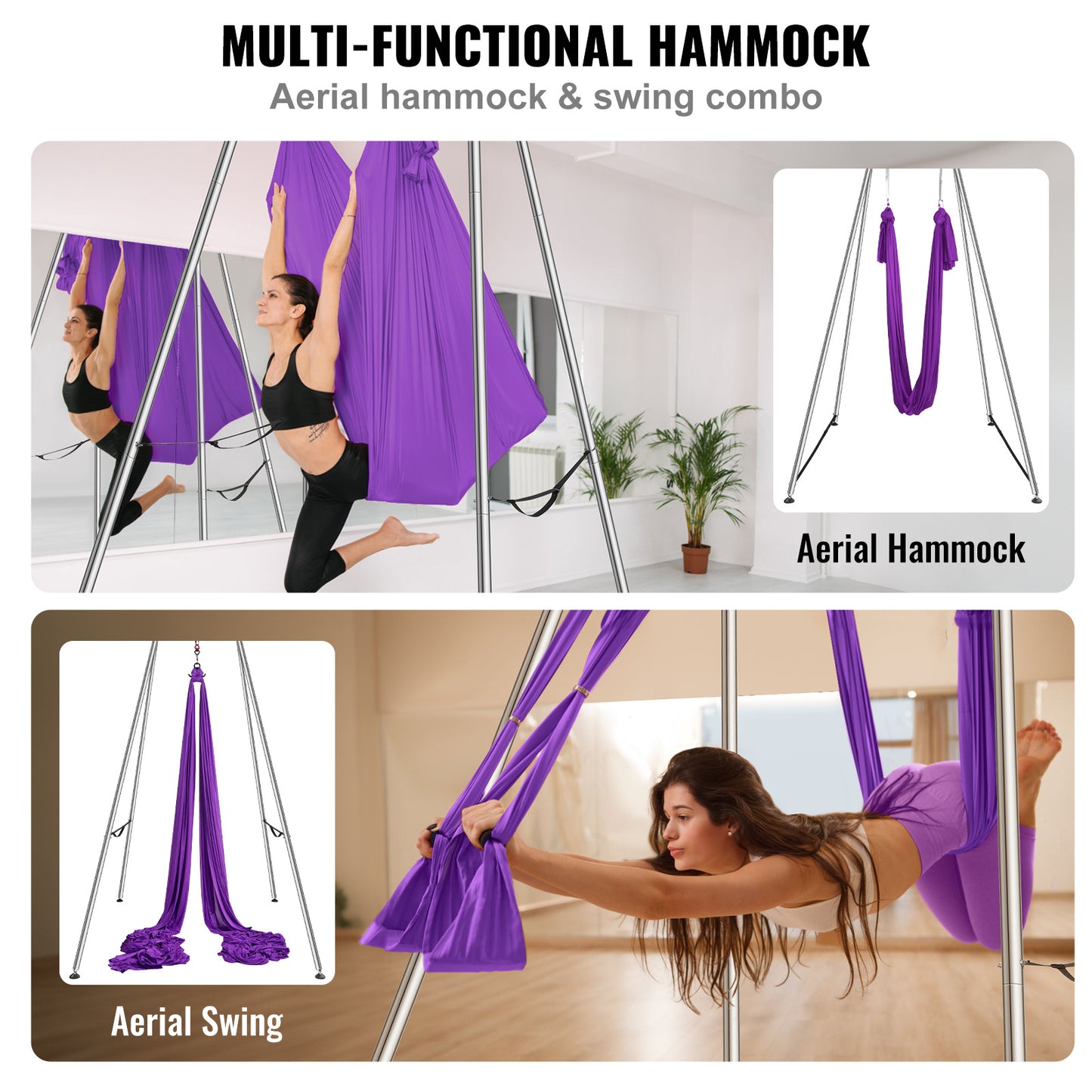 VEVOR Aerial Yoga Frame with Professional Yoga Hammock