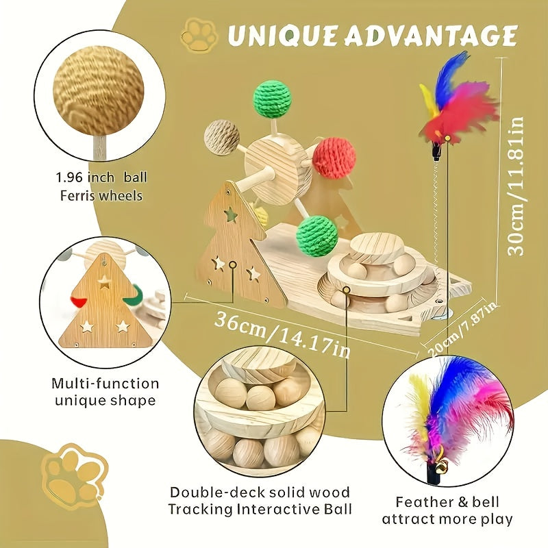 Versatile Interactive Cat Toy Set With Ferris Wheel