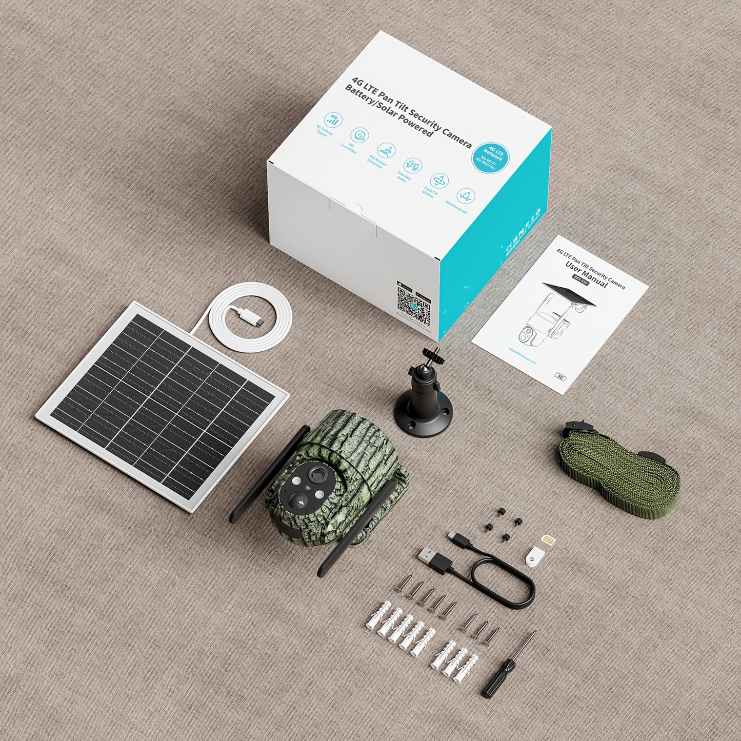 Solar Security Camera 2K Live View Night Vision Alerts