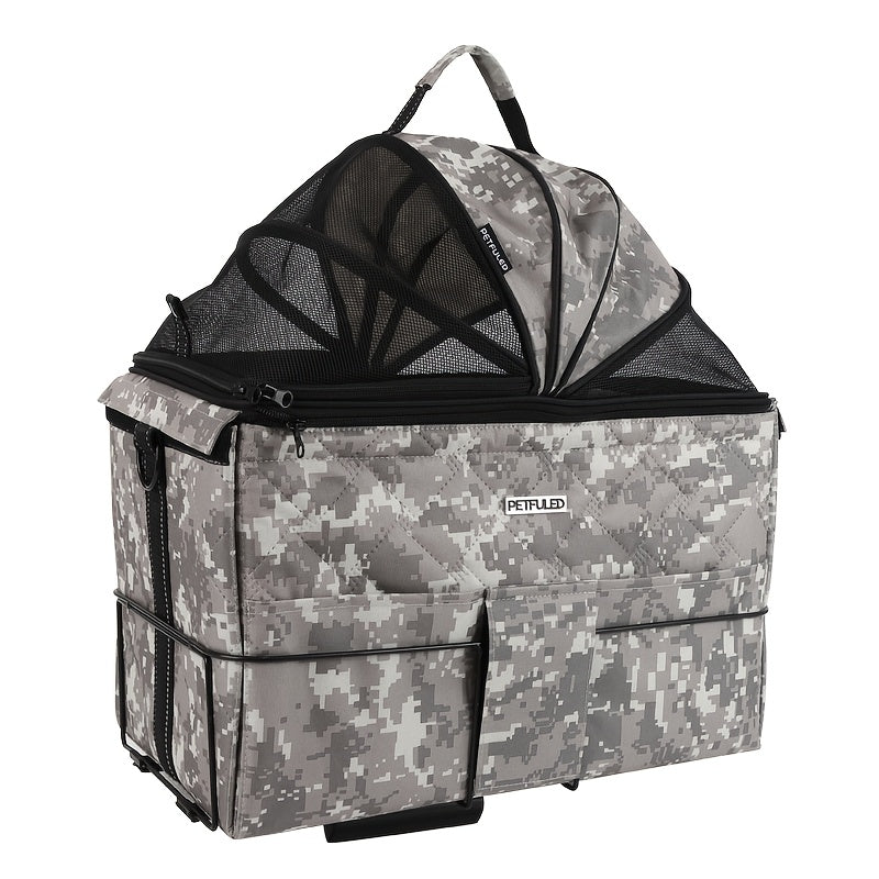 Dog Bicycle Carrier Basket With Expandable Mesh And Harness