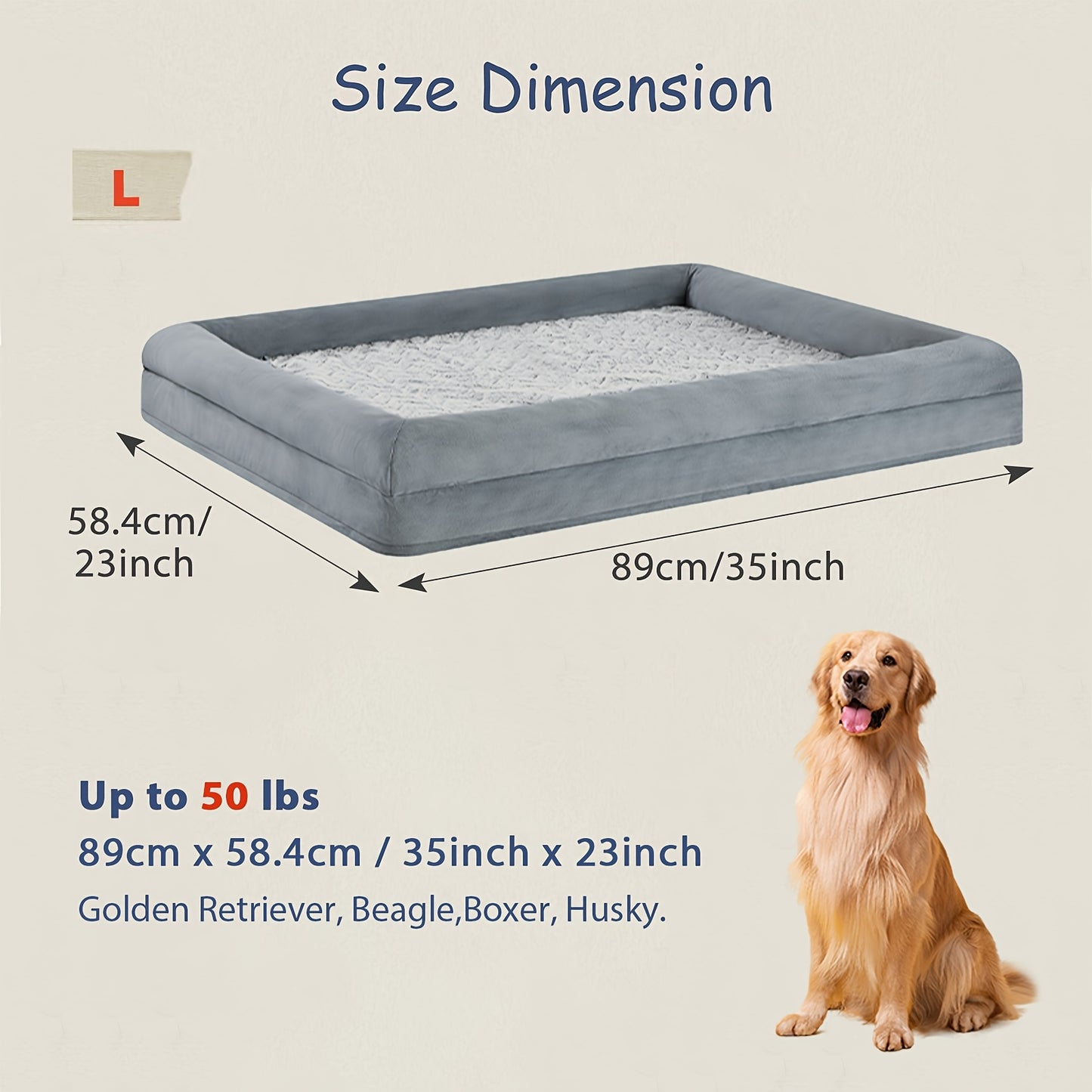 Cozy Plush Memory Foam Dog Bed With Removable Cover