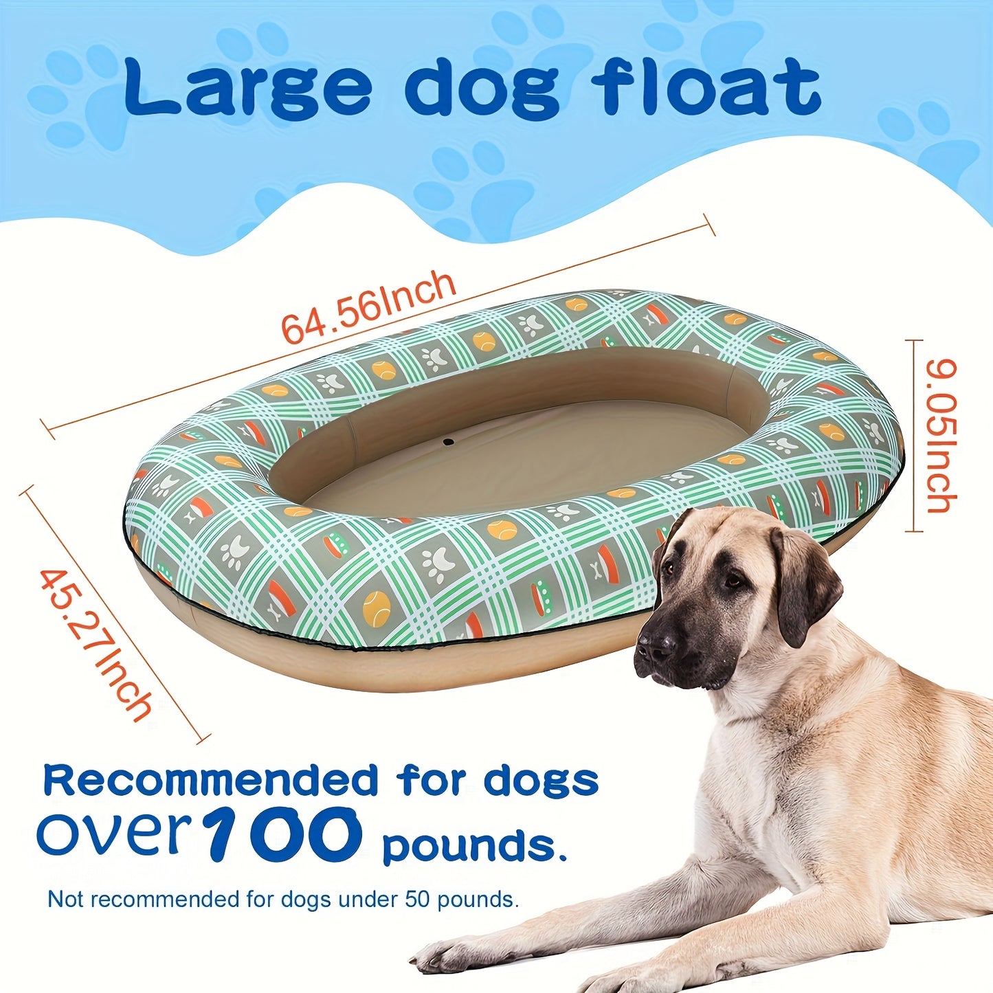 Soft Dog Pool Float For Dogs Deluxe Durable Inflatable