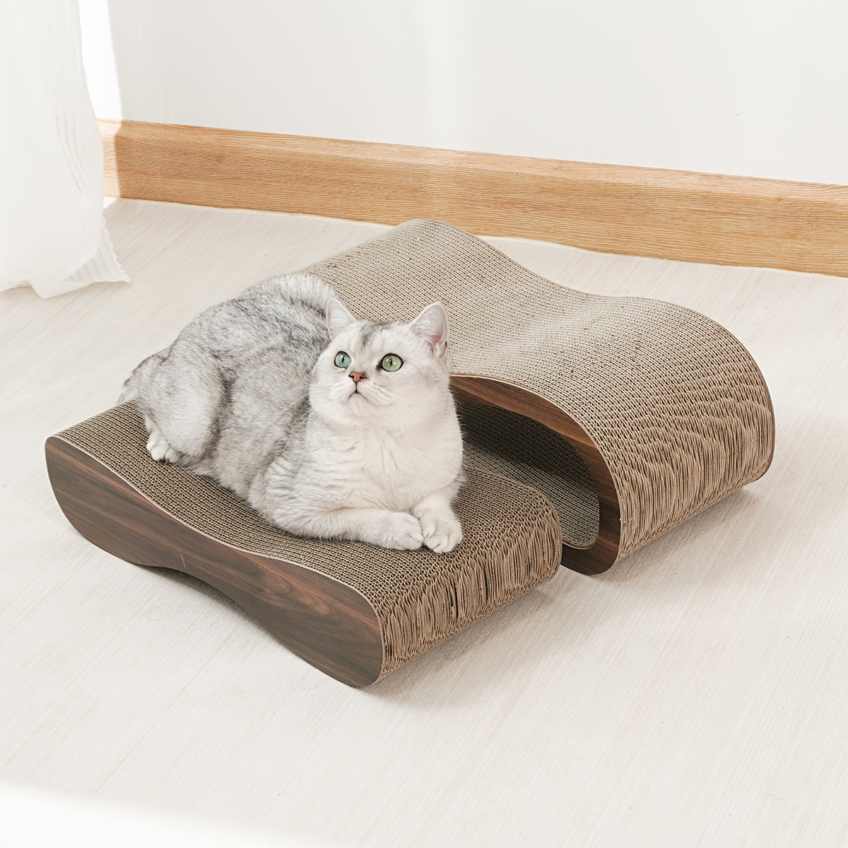 Durable Cat Scratching Board And Resting Bed Two Piece Set