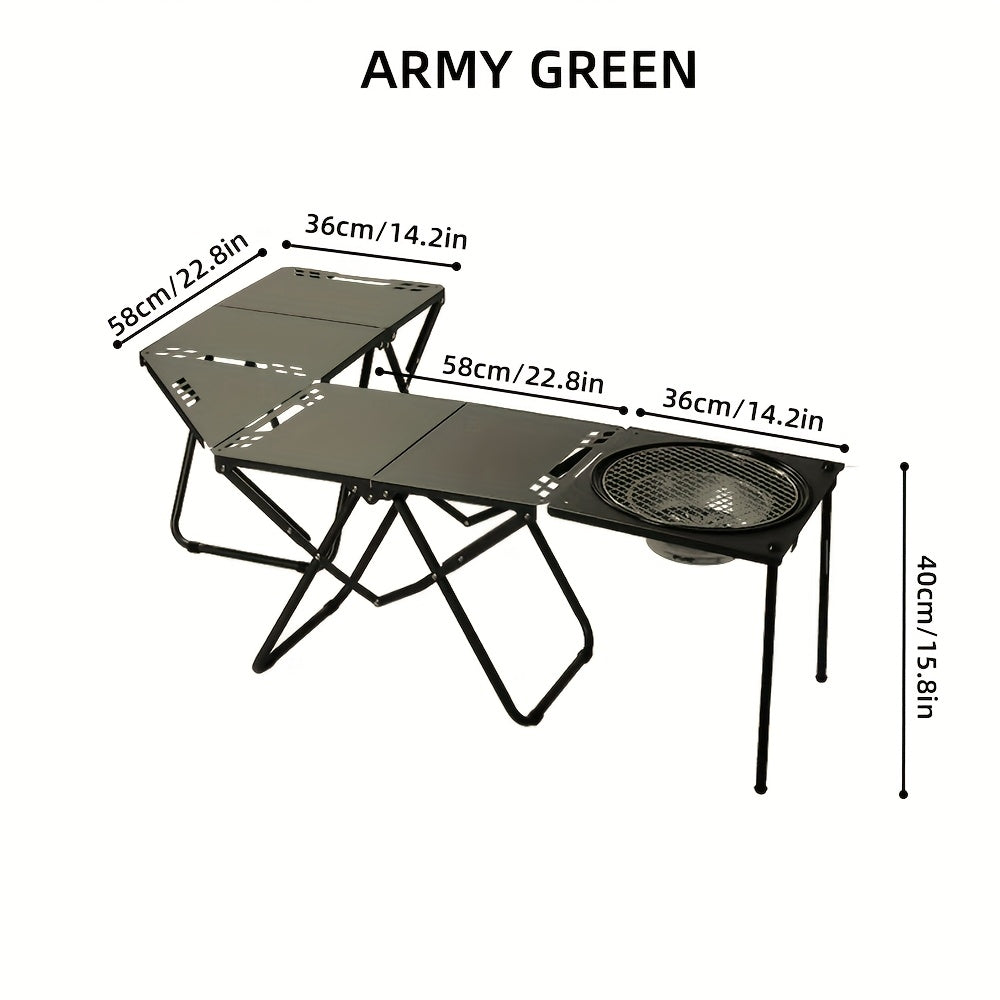 Portable Folding Camping Table with Quick-Open Design and Waterproof Surface
