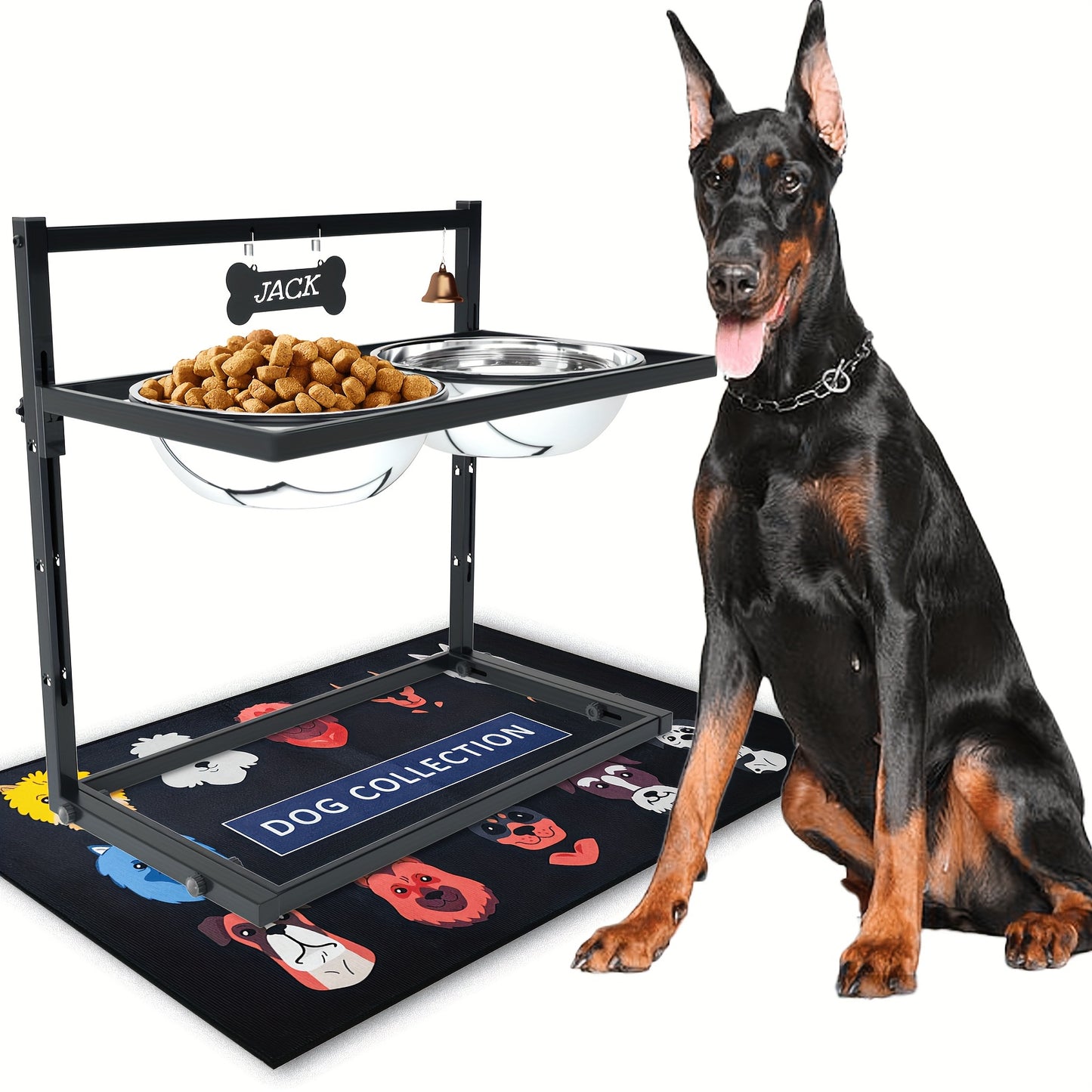 Elevated Dog Bowl Stand Mat For Large Breeds Adjustable