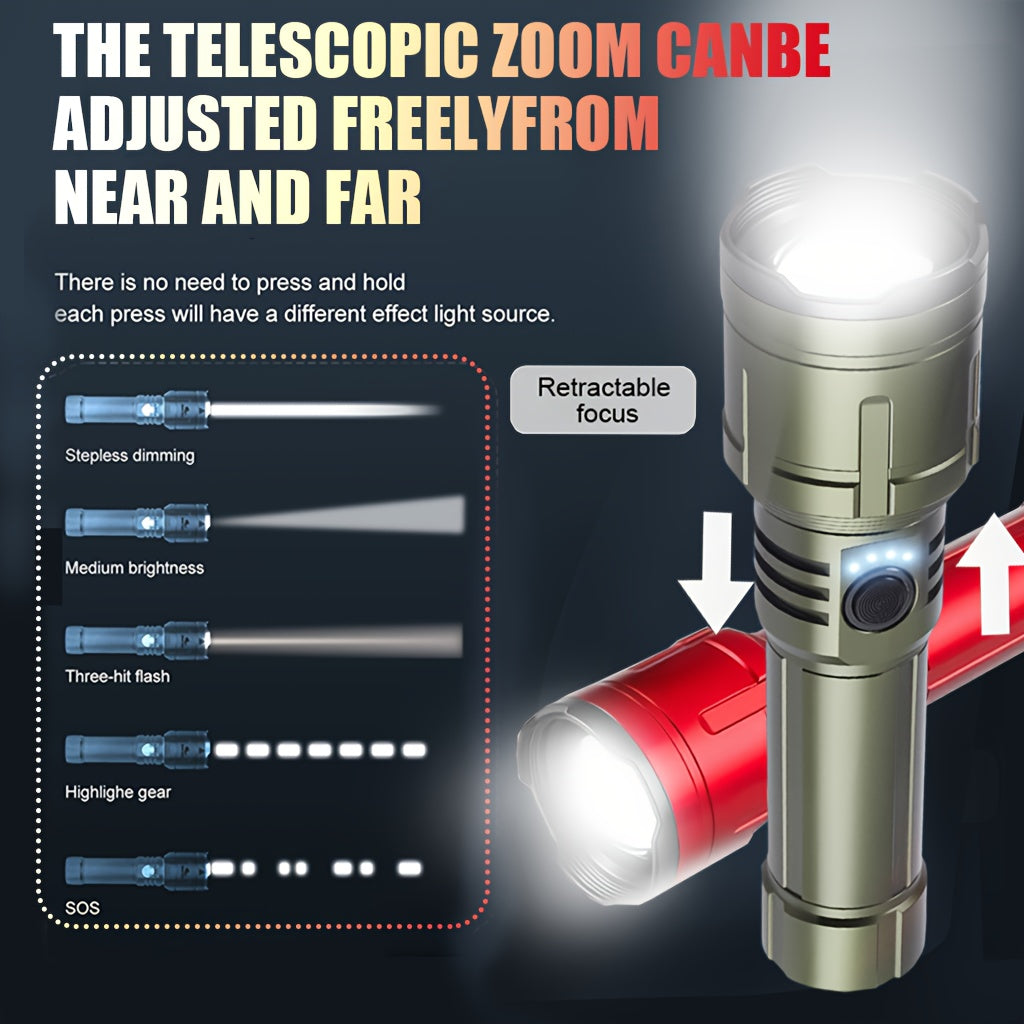 Outdoor Portable Flashlight With Ignition And Power Bank