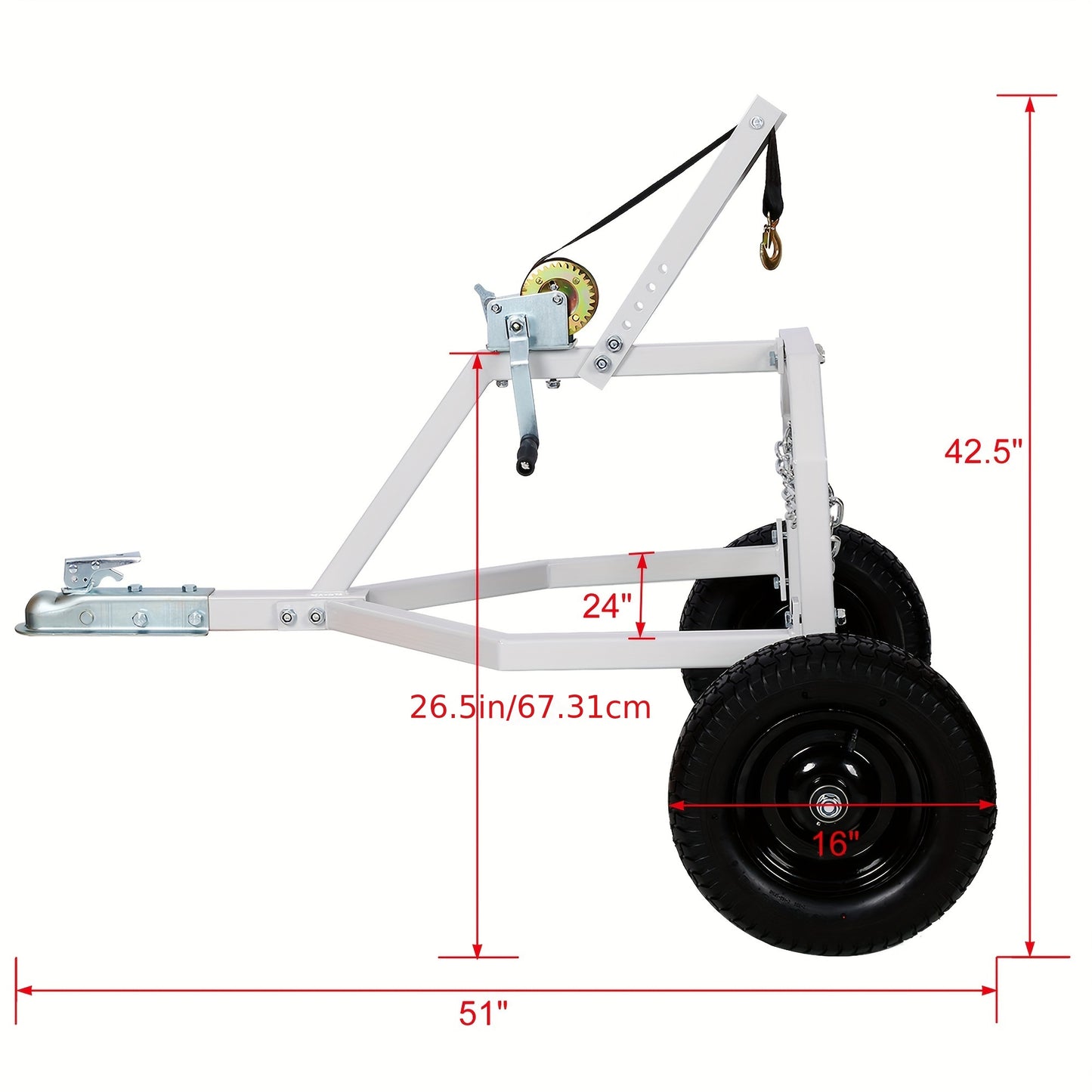ATV Log Sliding Arch with Manual Winch for Easy Handling