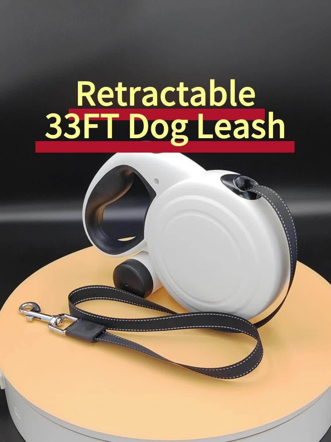 Retractable Dog Leash With Reflective Strips And One Button