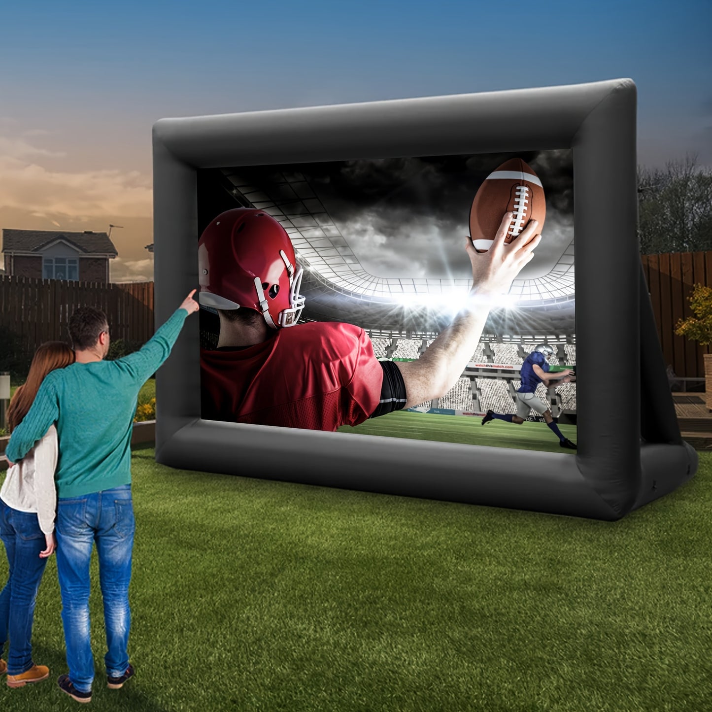 Inflatable Outdoor Movie Screen for Backyard Fun and Entertainment