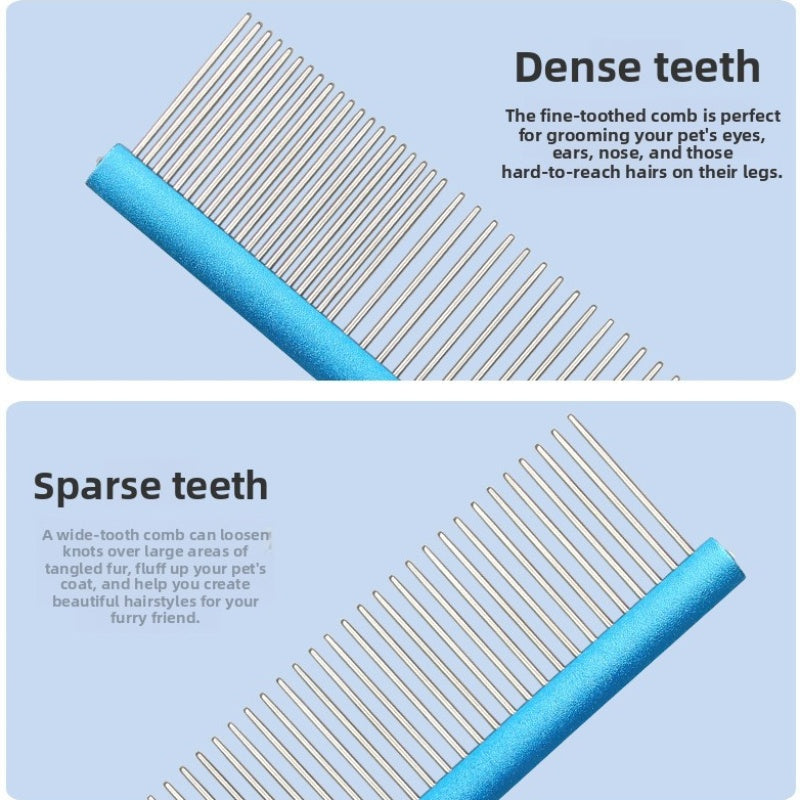 Metal Detachable Pet Grooming Comb With Ergonomic Handle