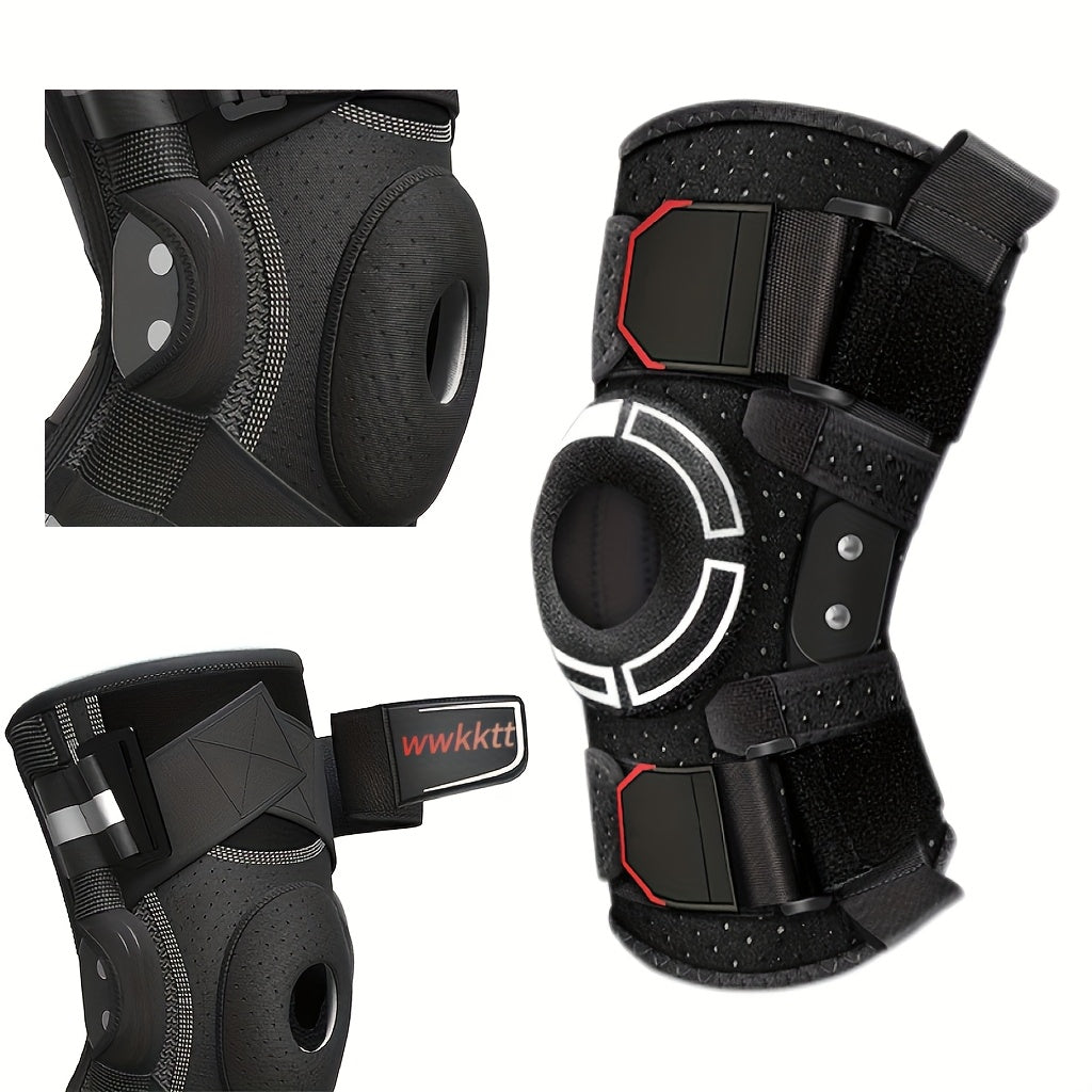 Knee Brace Hinged Support With Fixation System For Runners