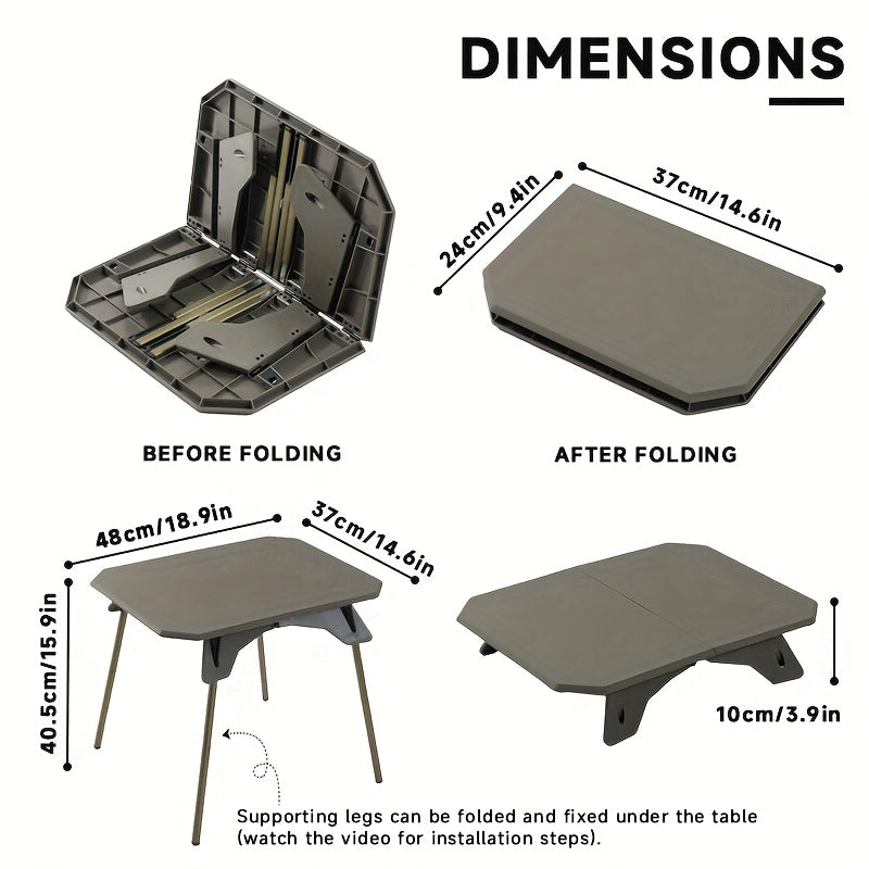 Portable Folding Table Dual Use Indoor Outdoor Camping