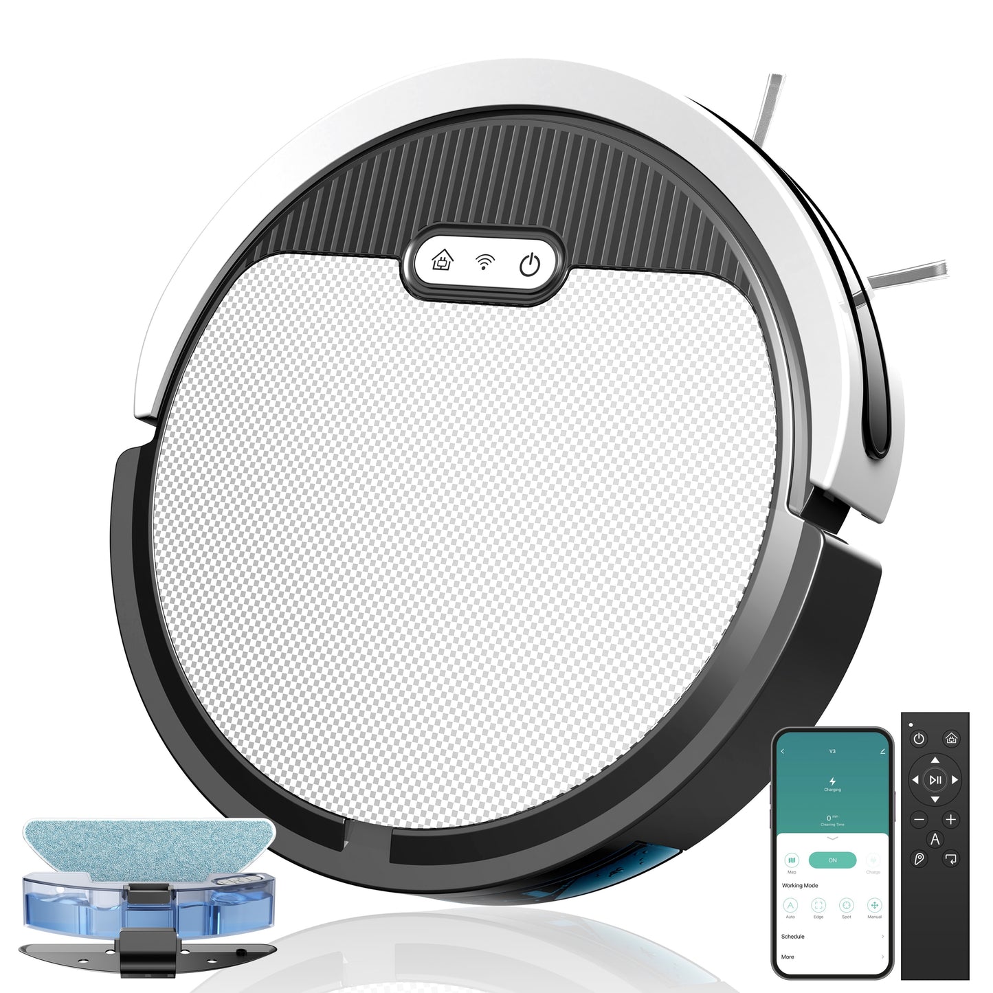 Robotic Vacuum With Mop Combo 5000Pa Suction Smart App