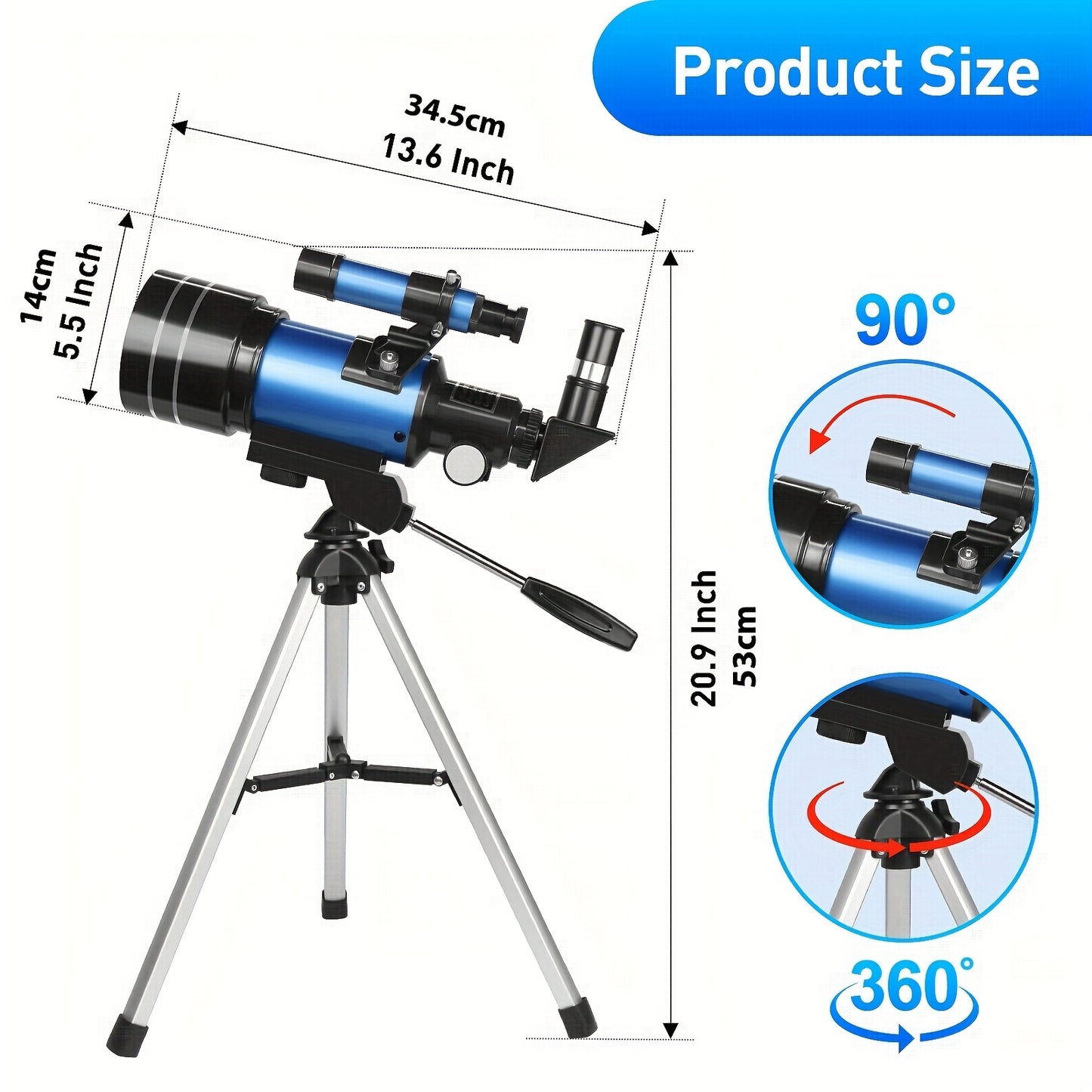 Portable Refractor Telescope for Astronomy Beginners and Enthusiasts