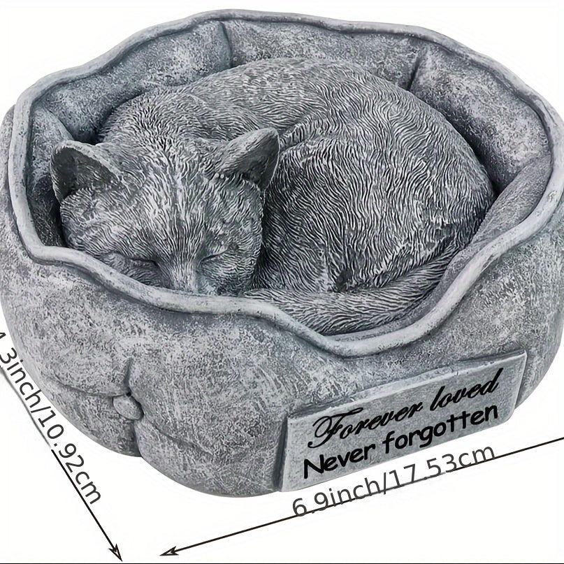 Pet Cat Memorial Tombstone Garden Stone Sculpture Indoor