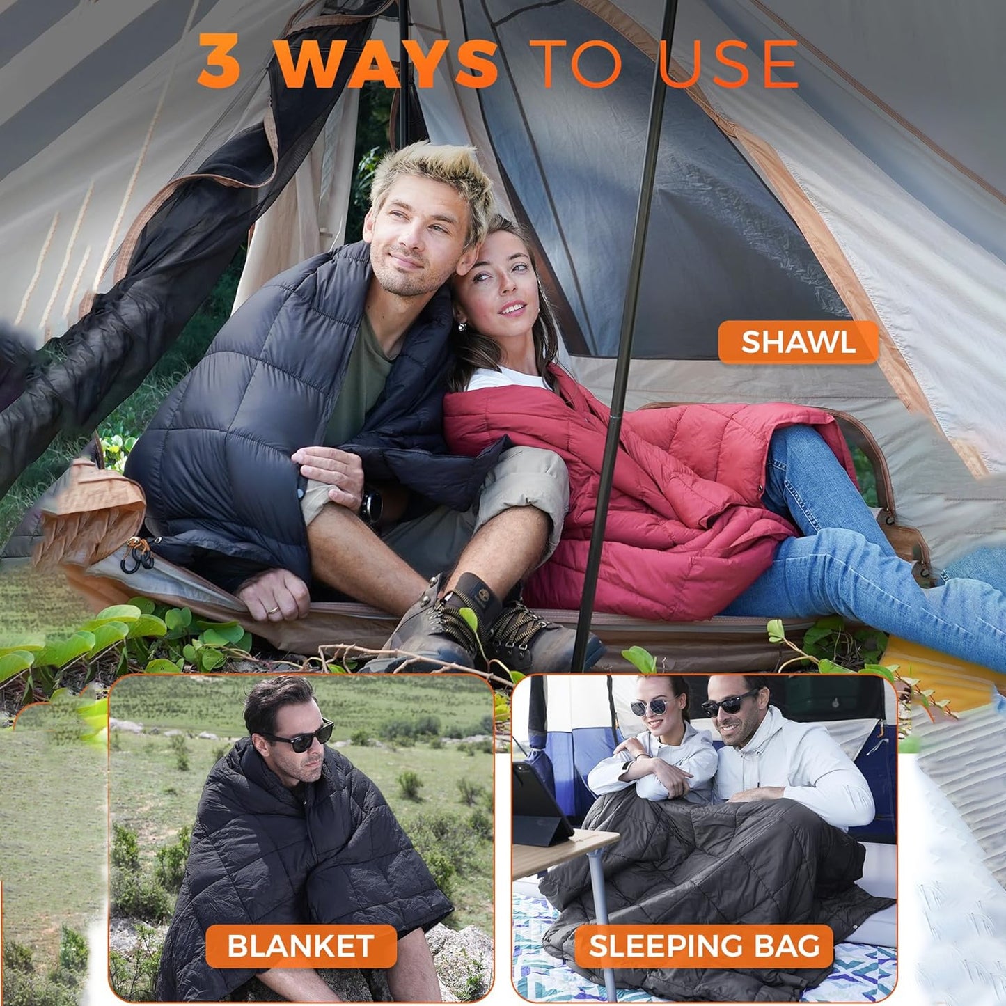 Lightweight Multifunctional Camping Blanket for Travel and Outdoor Use