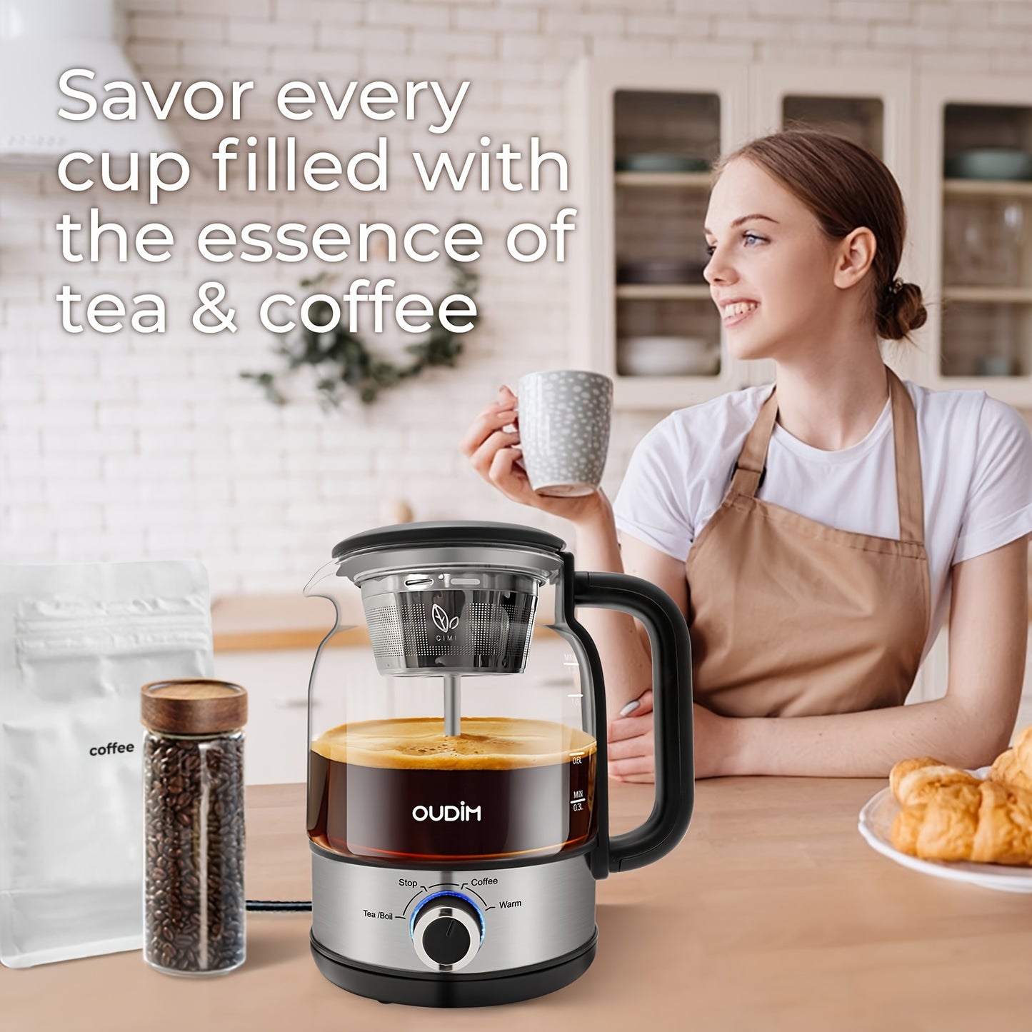 Electric Kettle Tea Pot Keep Warm Safety Protection
