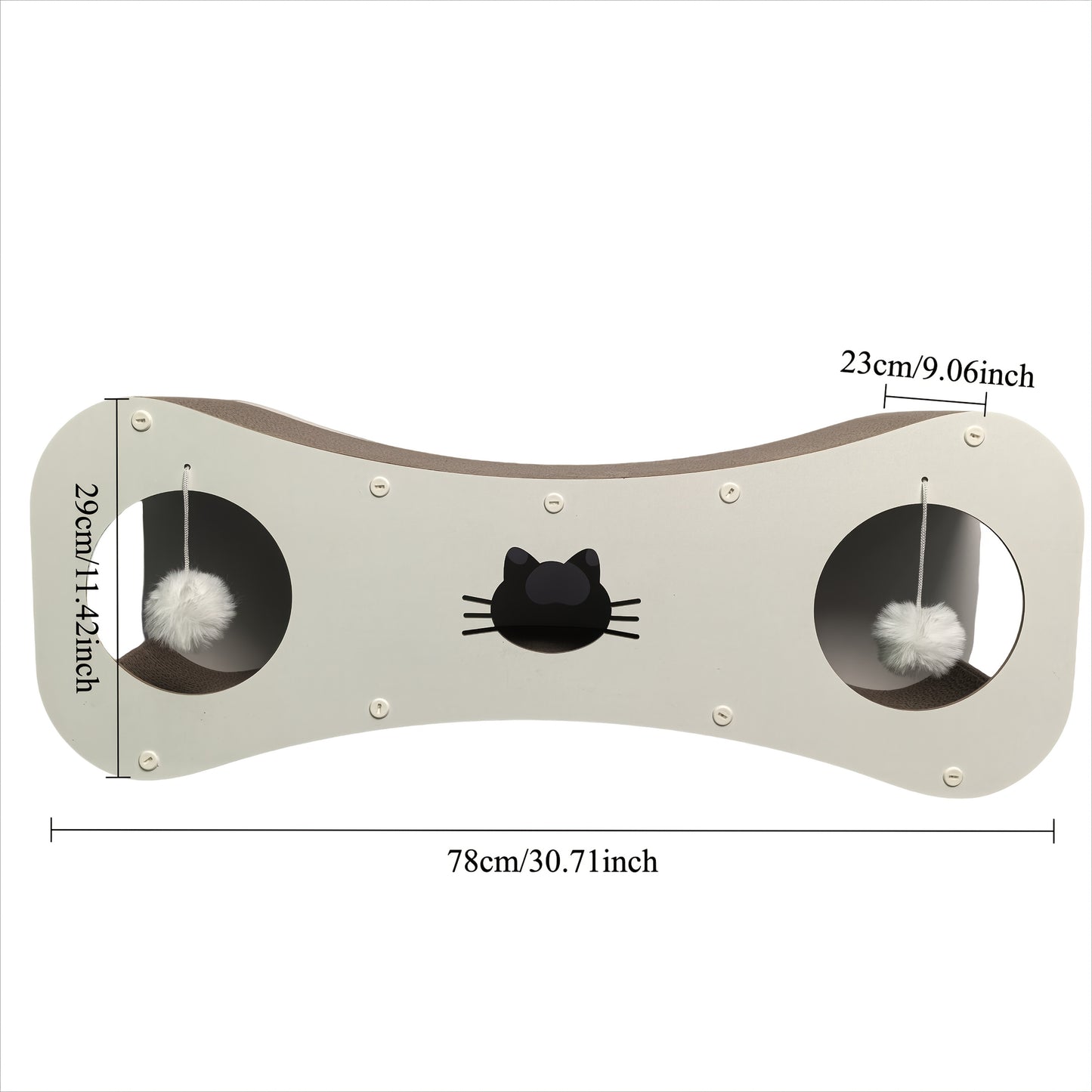 Indoor Cat Tunnel Scratching Board With Teaser Ball