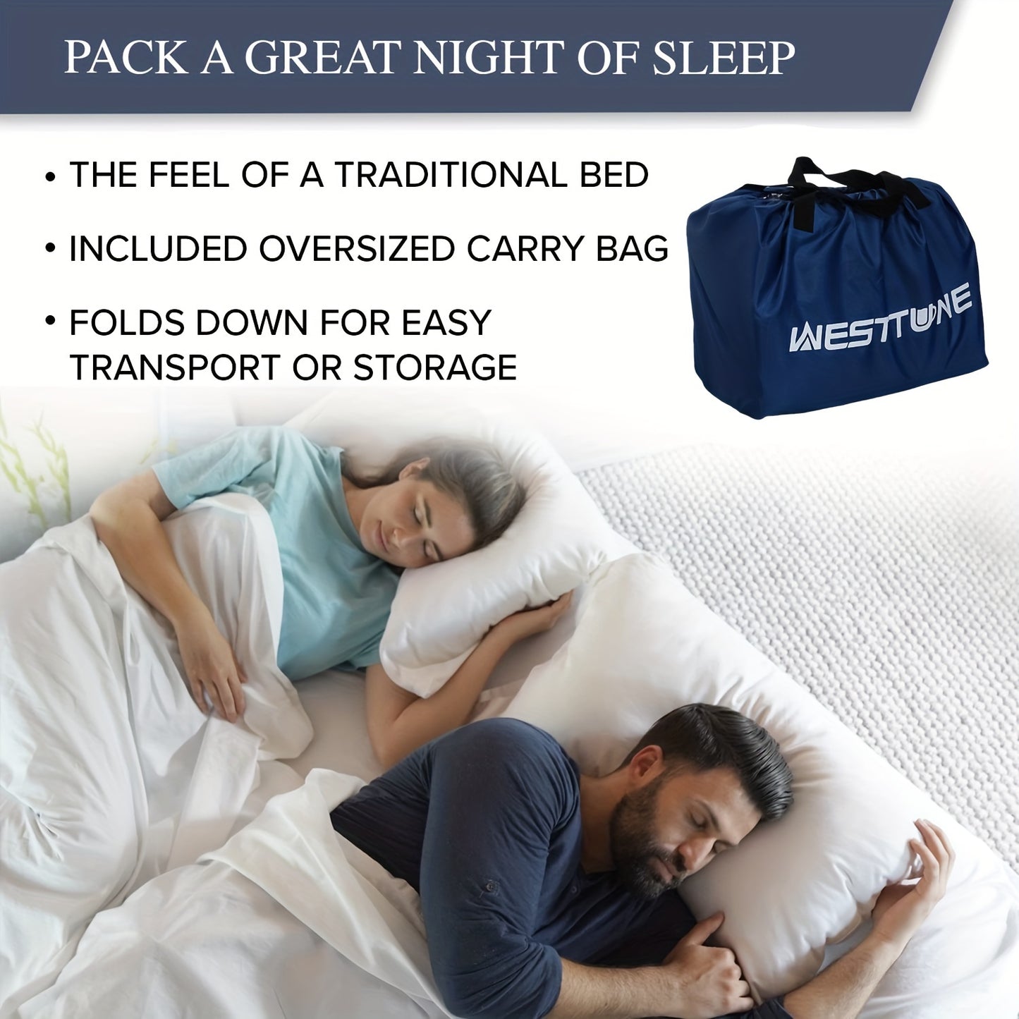 Deluxe Double Inflatable Mattress With Built In Pump Camping