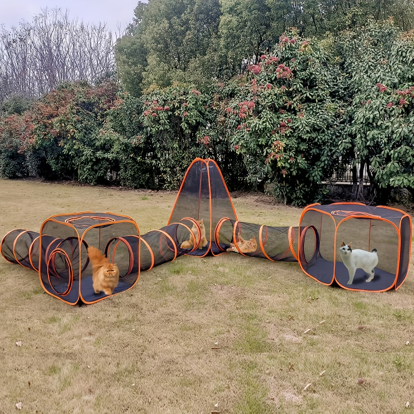 Six In One Foldable Pet Playpen With Tunnel And Tent
