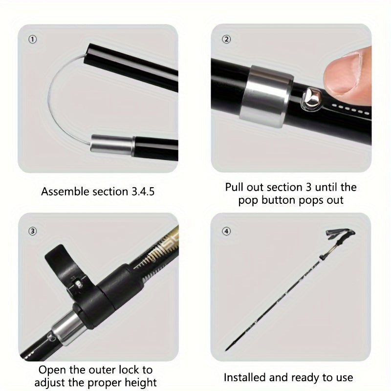 Lightweight Folding Trekking Cane for Hiking and Walking