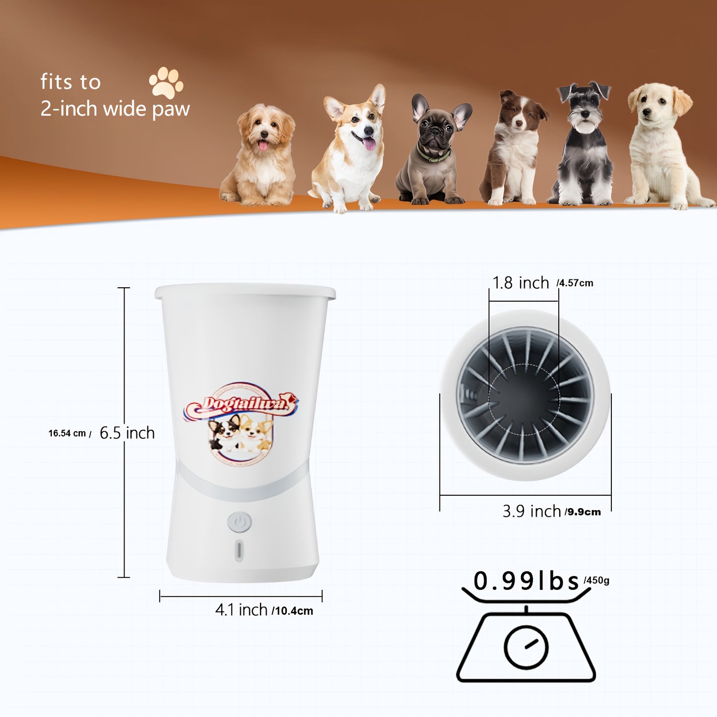 Automatic Dog Paw Washer USB Rechargeable Portable Cleaner