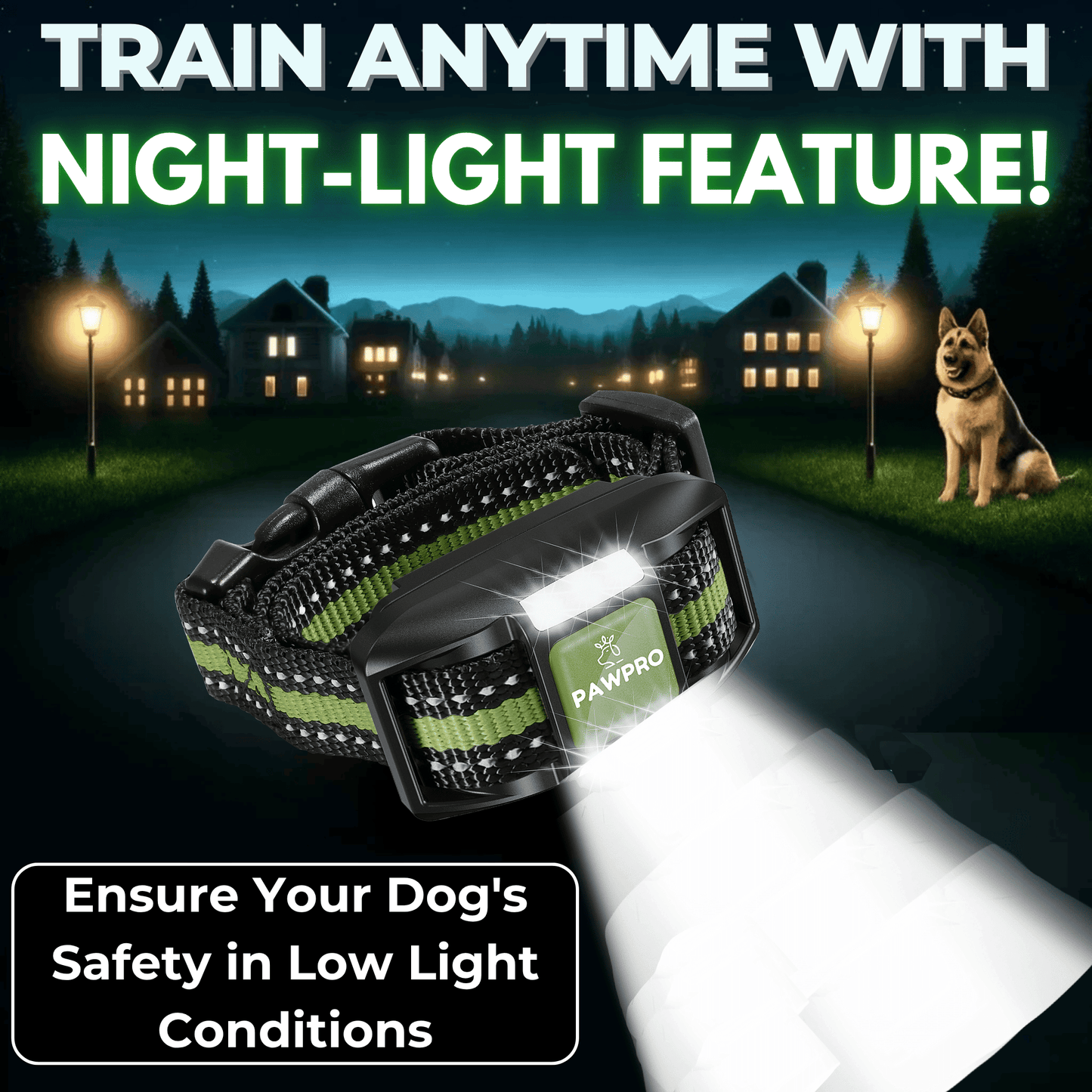 Long Range Dog Training Collar With Remote And Night Light