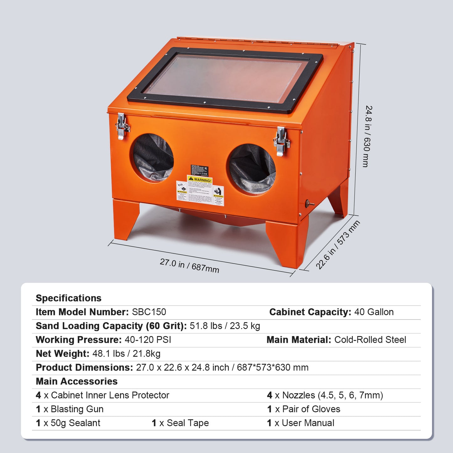 Portable Benchtop Sand Blasting Cabinet With Nozzles