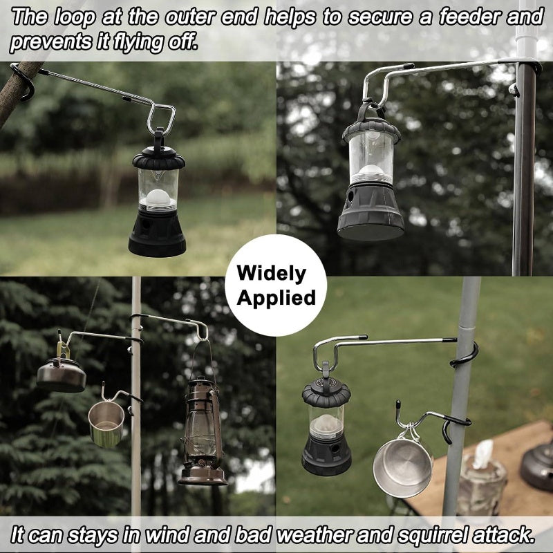 Heavy Duty Bird Feeder Hanger Hooks Two Pack Pole Mountable