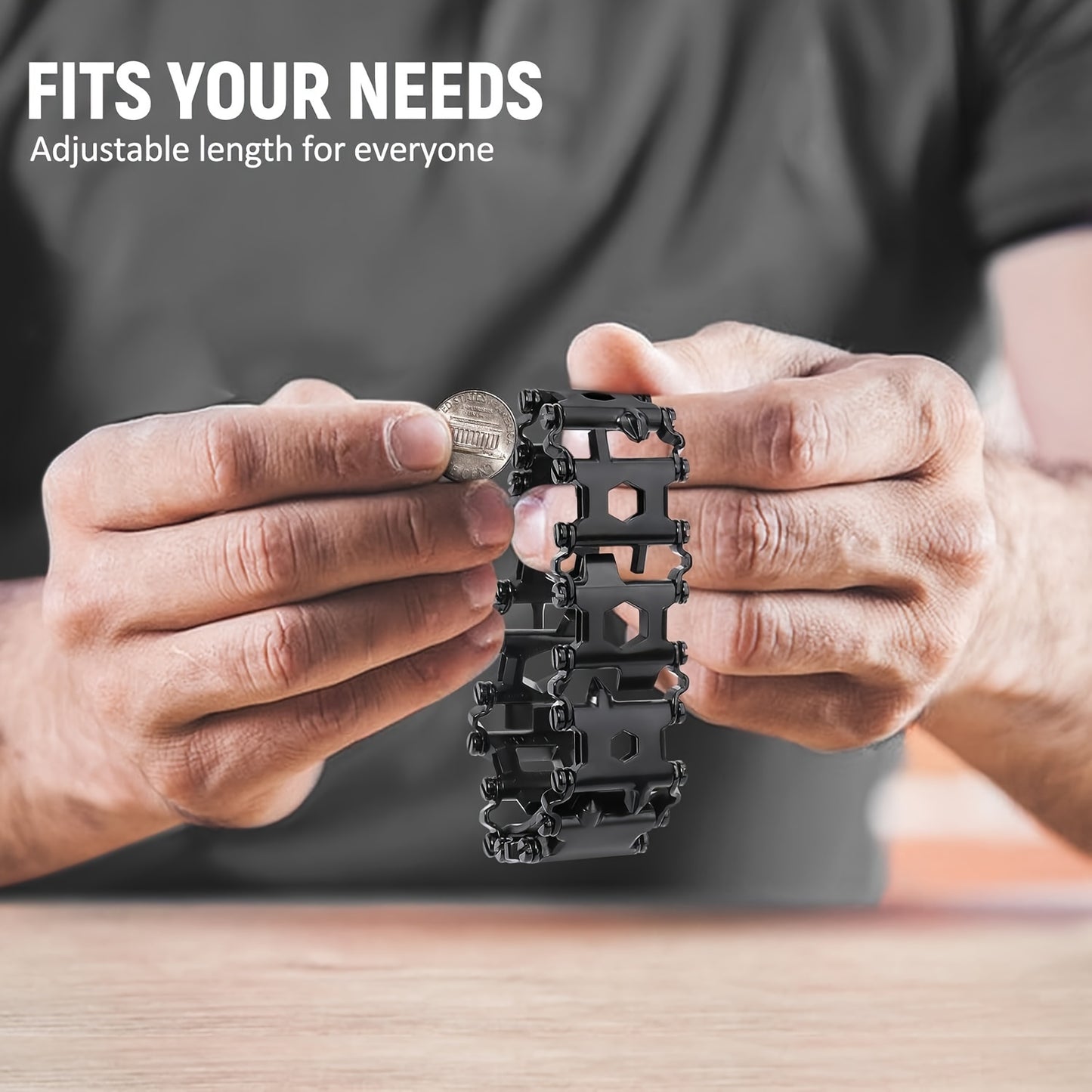 Men's 29-in-1 Multi-Functional Tool Bracelet for Outdoor Adventures