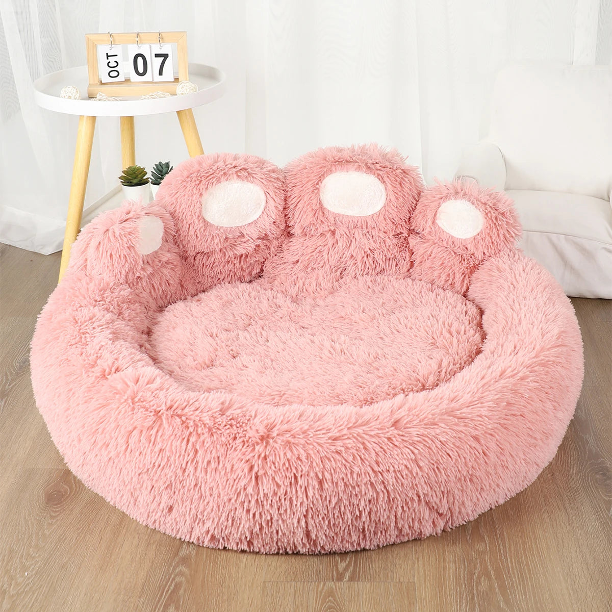 BeiYu Pet Fluffy Dog Bed Large Cozy Sleep Basket For Pets