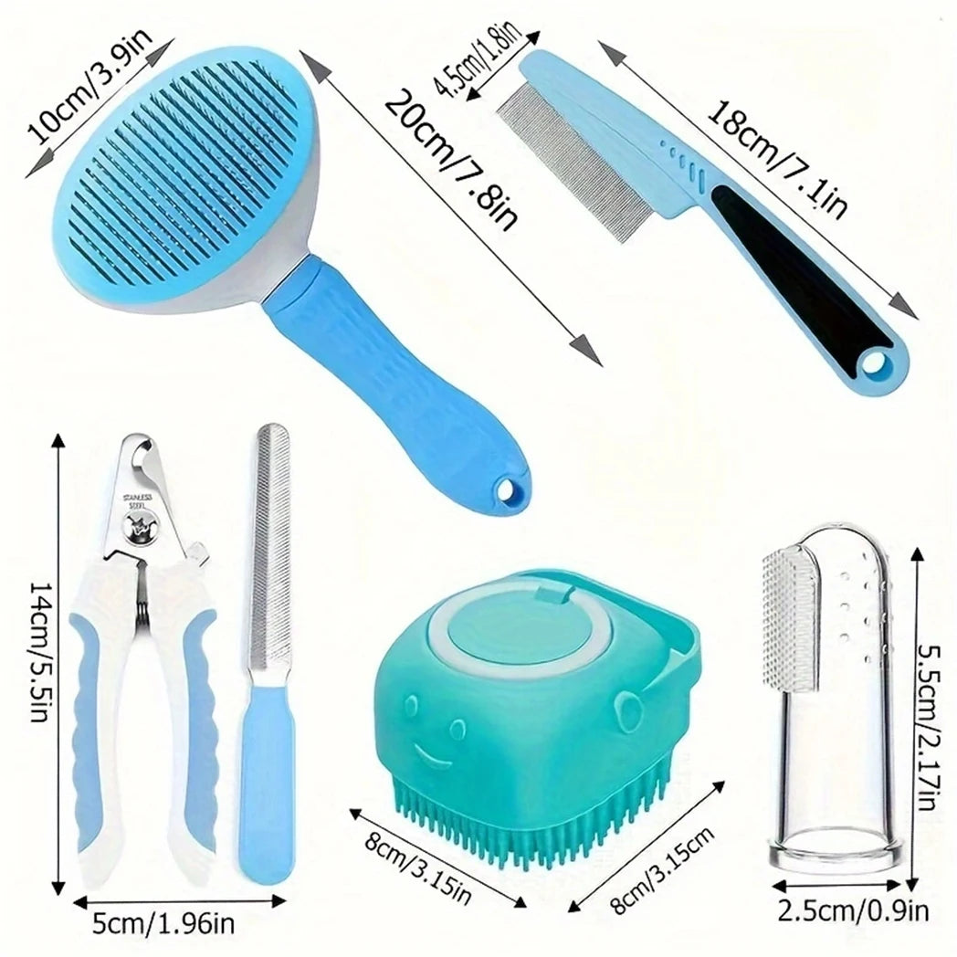 Hign-concerned Pet Grooming Set 7 Pack Hair Removal Comb