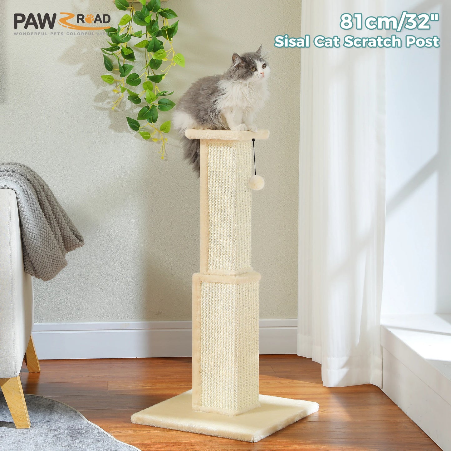 PAWZ Road Cat Scratching Post Indoor Cats Sisal Ball Toy
