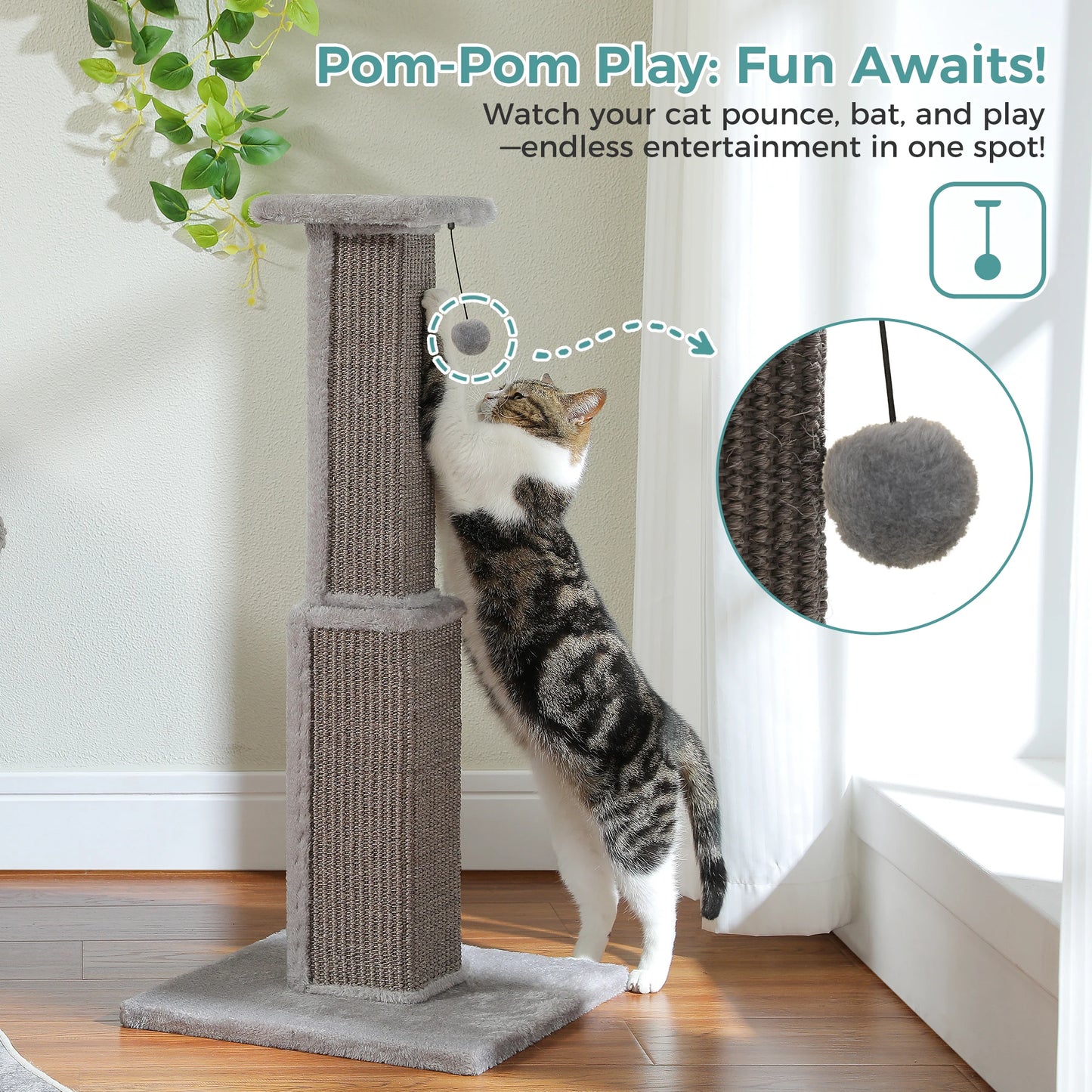 PAWZ Road Cat Scratching Post Indoor Cats Sisal Ball Toy