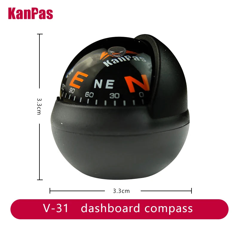 KANPAS Car Dashboard Compass Dual Dial Luminous Ball